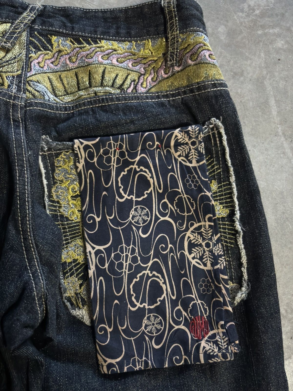 Japanese Brand GUMU buddha hindu japanese denim sukajan karakuri tamashii Size US 30 / EU 46 - 15 Thumbnail