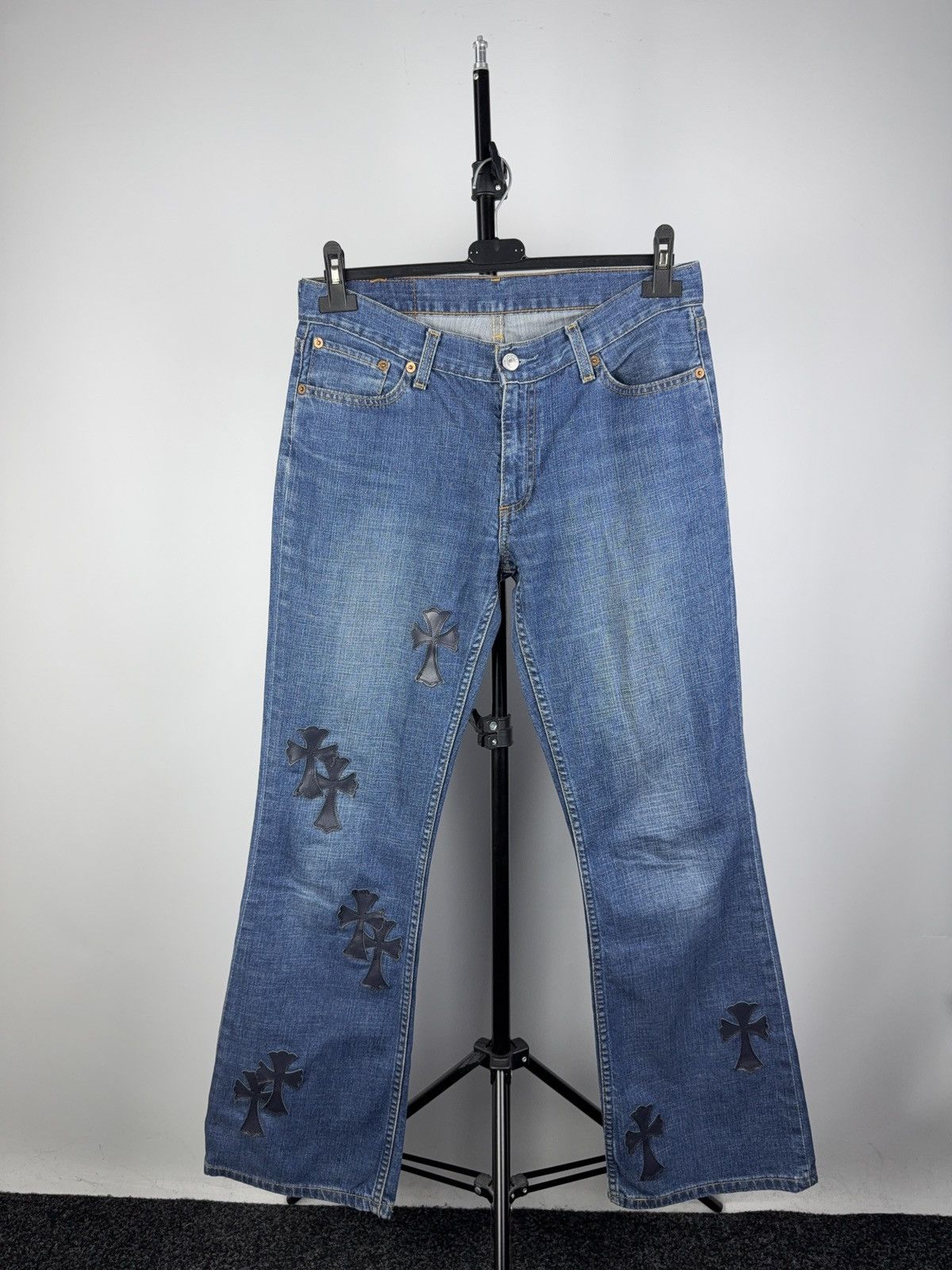Hysteric Glamour × If Six Was Nine × Levi's 🔥Levi’s Flared Chrome Hearts Style Cross Denim jeans Size 30" / US 8 / IT 44 - 1 Thumbnail