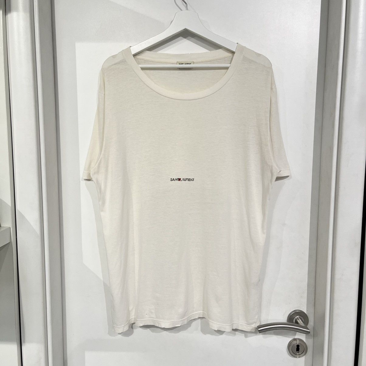 Saint Laurent Paris Saint Laurent Logo Tee White Size US L / EU 52-54 / 3 - 1 Thumbnail