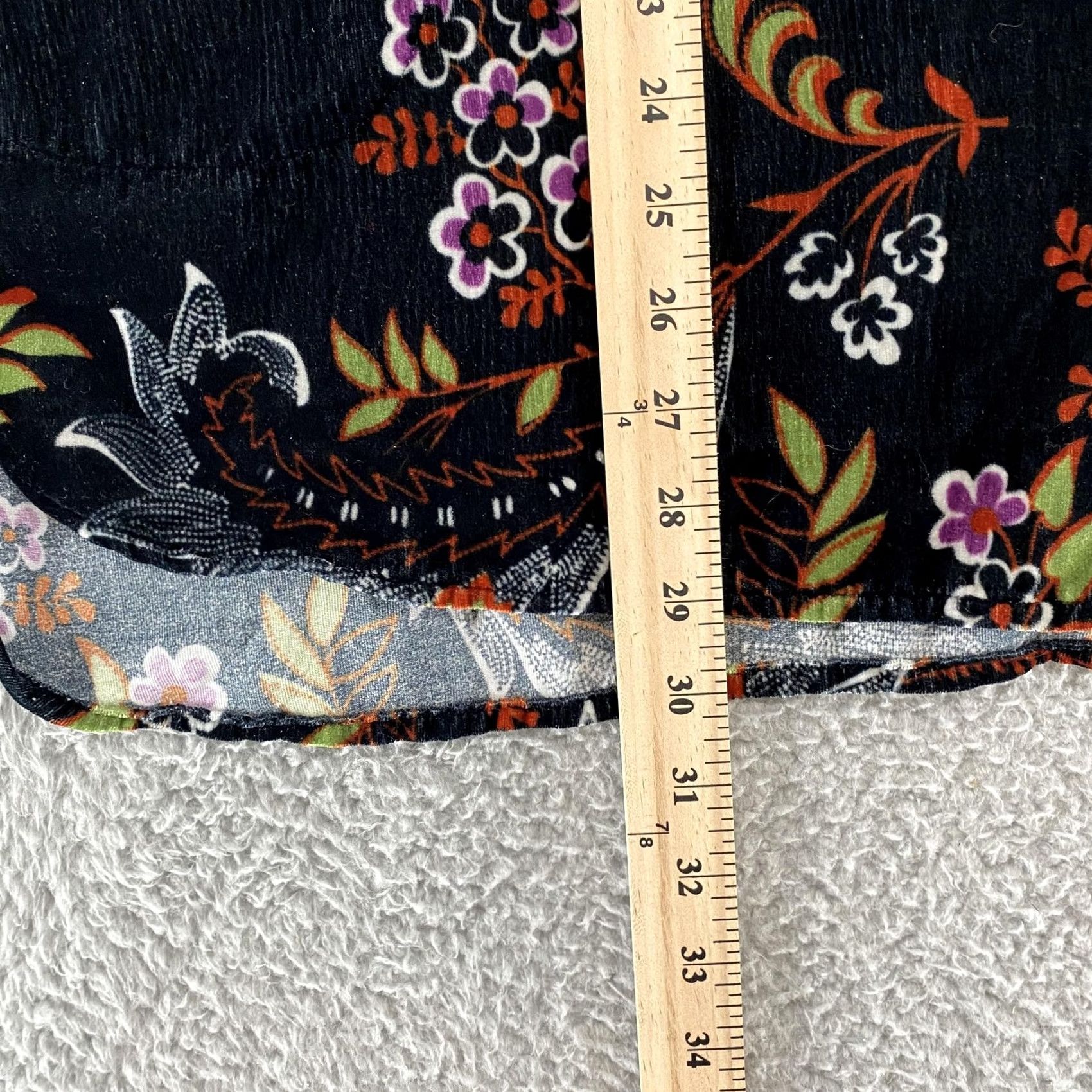 Soft Surroundings Soft Surroundings Velvet Top Womens 1X Floral Button Up Blouse Boho Black Velvet Button-Up Tunic Long Sleeve Size XL / US 12-14 / IT 48-50 - 4 Thumbnail