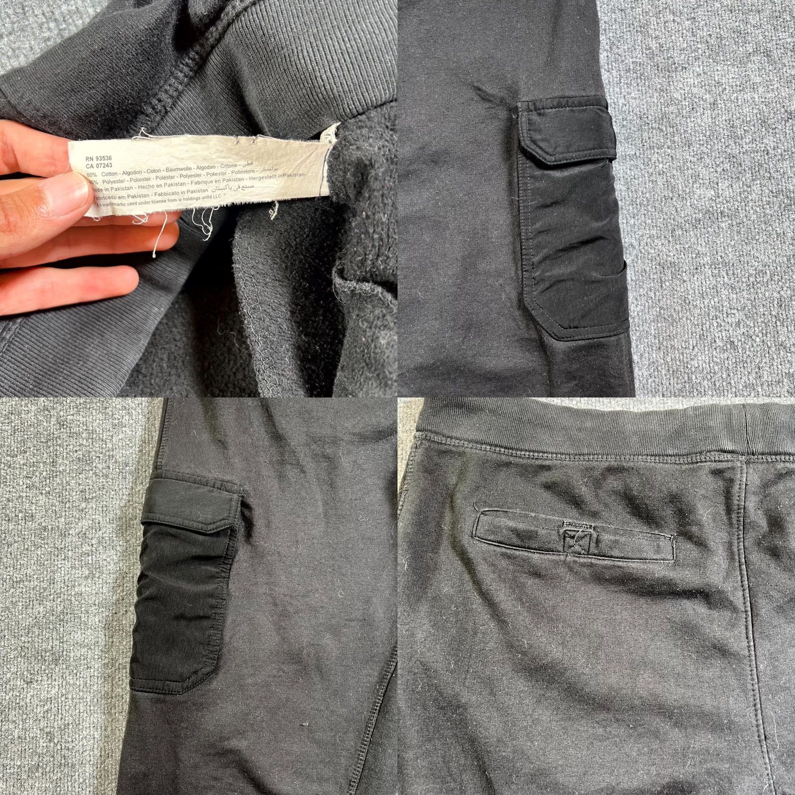 Ecko Unltd. VTG Ecko Unltd. Sweatpants Mens 2XL Black Cargo Pocket Fleece Lined Tapered Leg Size US 39 - 9 Thumbnail