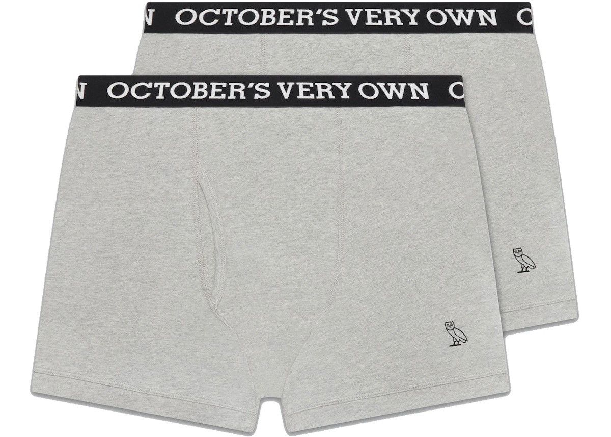 image of Octobers Very Own Ovo Boxer Briefs 2 Pack Grey Large, Men's (Size 32)