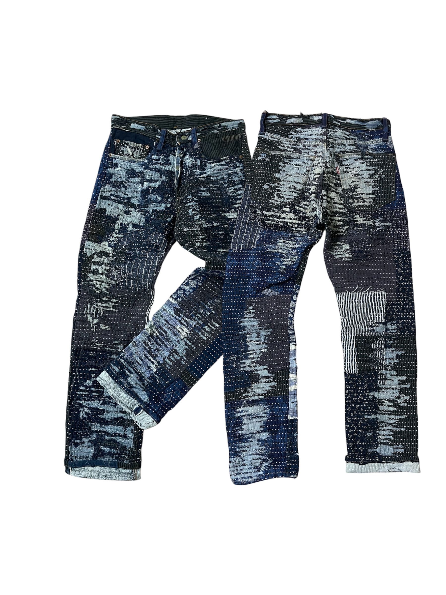 Levi's Vintage Clothing Vtg Levis Custom Sashiko Boro Kapital Style Single Number Size US 29 - 1 Thumbnail