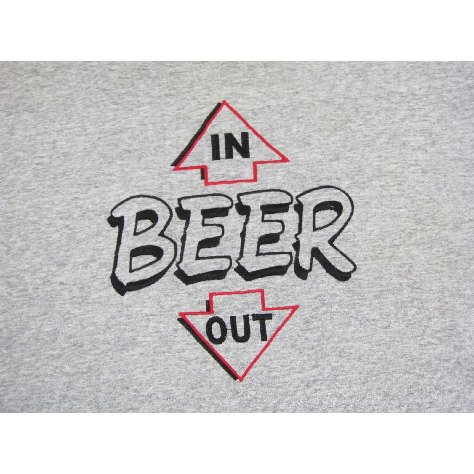 Fruit Of The Loom Vintage Fruit of the Loom Beer Shirt Mens XL Gray Graphic Print 90s Funny Embroidery Crew Neck Short Sleeve T-Shirt Size US XL / EU 56 / 4 - 2 Thumbnail