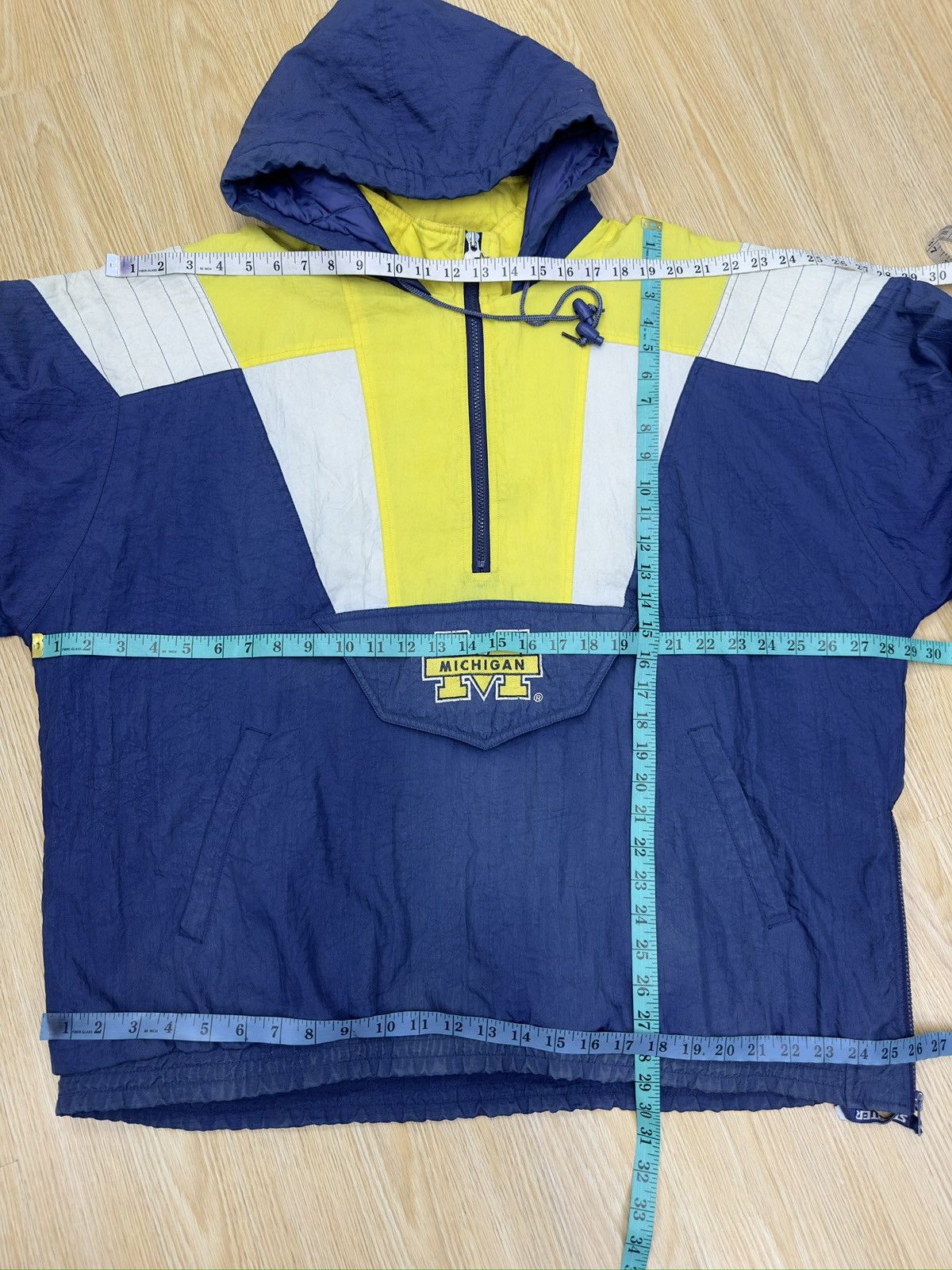 NFL × Starter × Vintage Vintage Starter Michigan NFL Anorak Oversized Jacket MJ105 Size US XXL / EU 58 / 5 - 6 Thumbnail