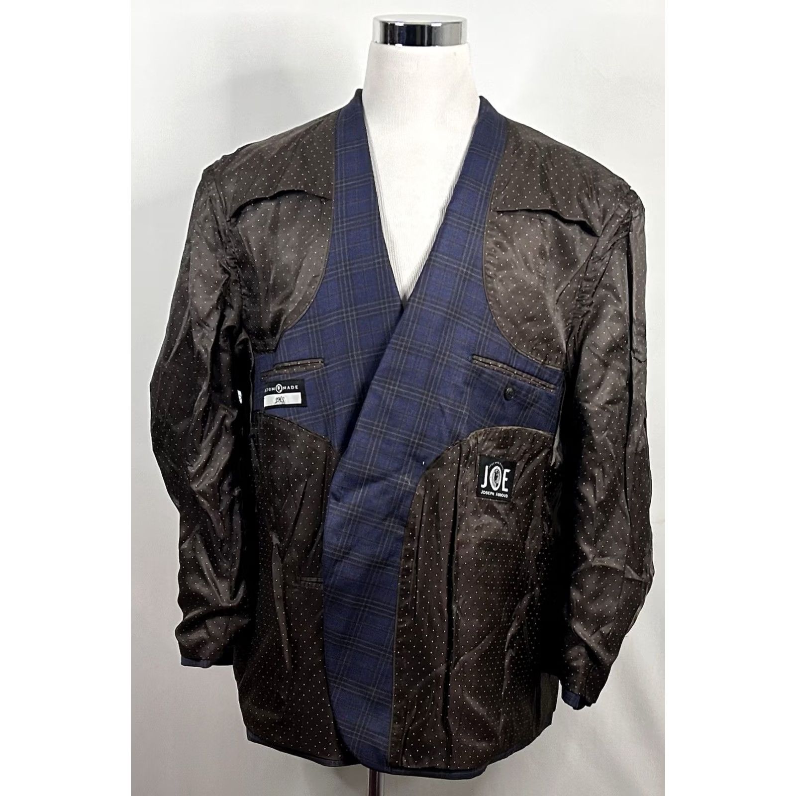 Joseph Abboud Joseph Abboud Sport Coat 52R Blue Brown Plaid 100% Wool Two Button Double Vented Jacket/Men’s Big & Tall Sized 52R Size US XS / EU 42 / 0 - 7 Thumbnail