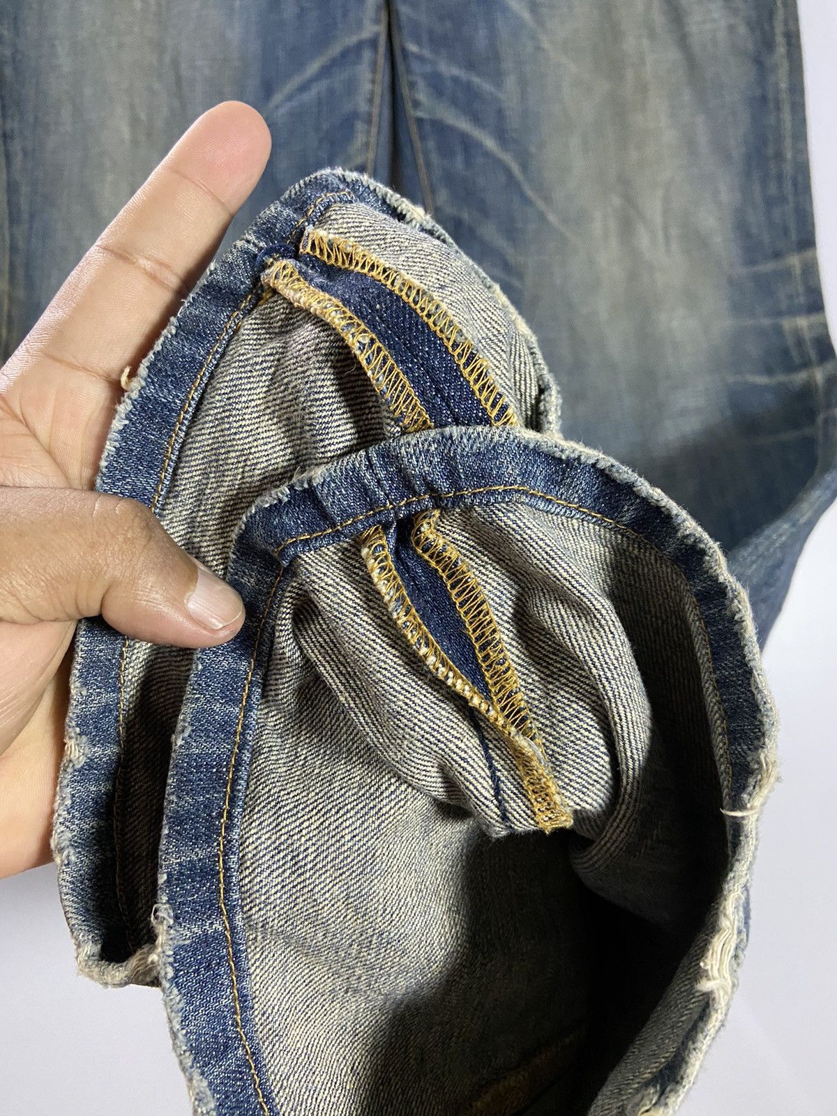 Vintage THE HAND FOOT 210 DOUBLE GATE 12oz DENIM JEANS Size US 32 / EU 48 - 8 Thumbnail