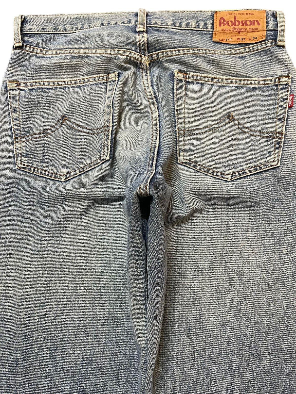 KMRii Vintage Japanese Brand Blue Faded Wash Distress Baggy Jeans Size US 31 - 5 Thumbnail