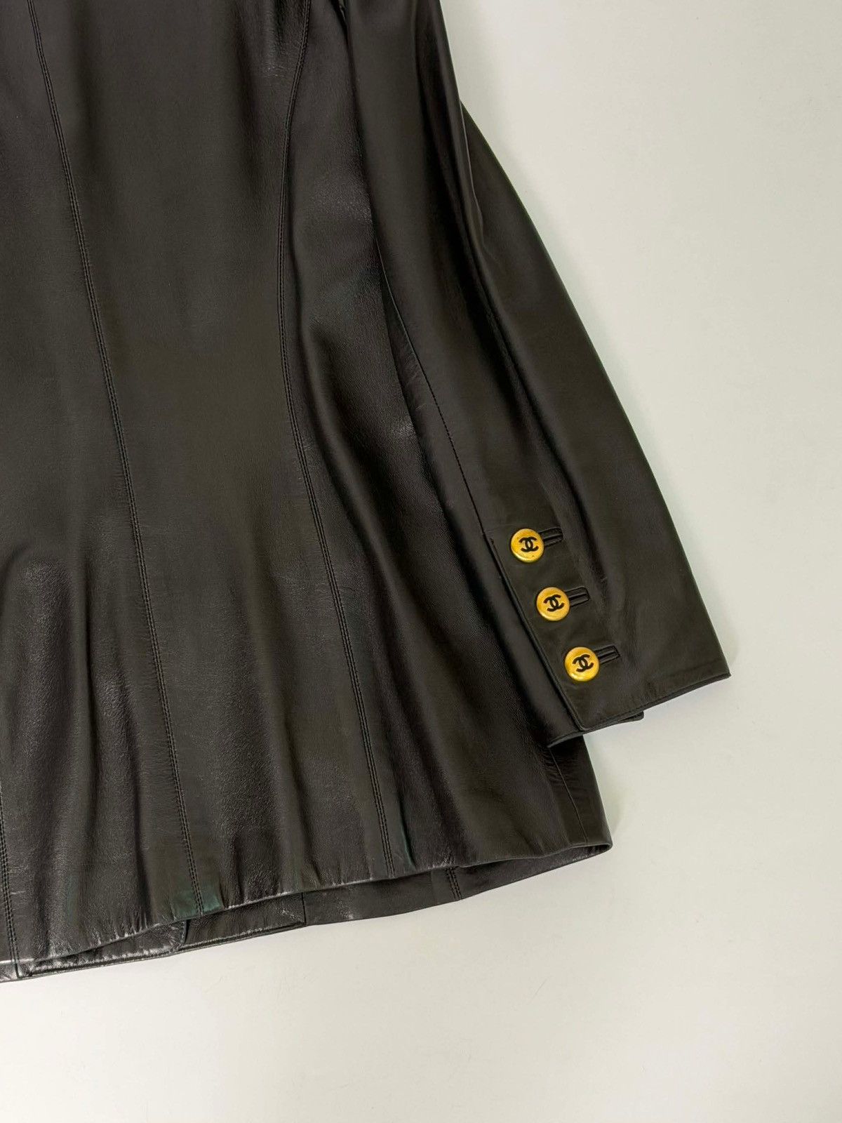 Chanel Chanel Black Lambskin Leather Jacket F/W 1992/93 Collection Size M / US 6-8 / IT 42-44 - 4 Thumbnail