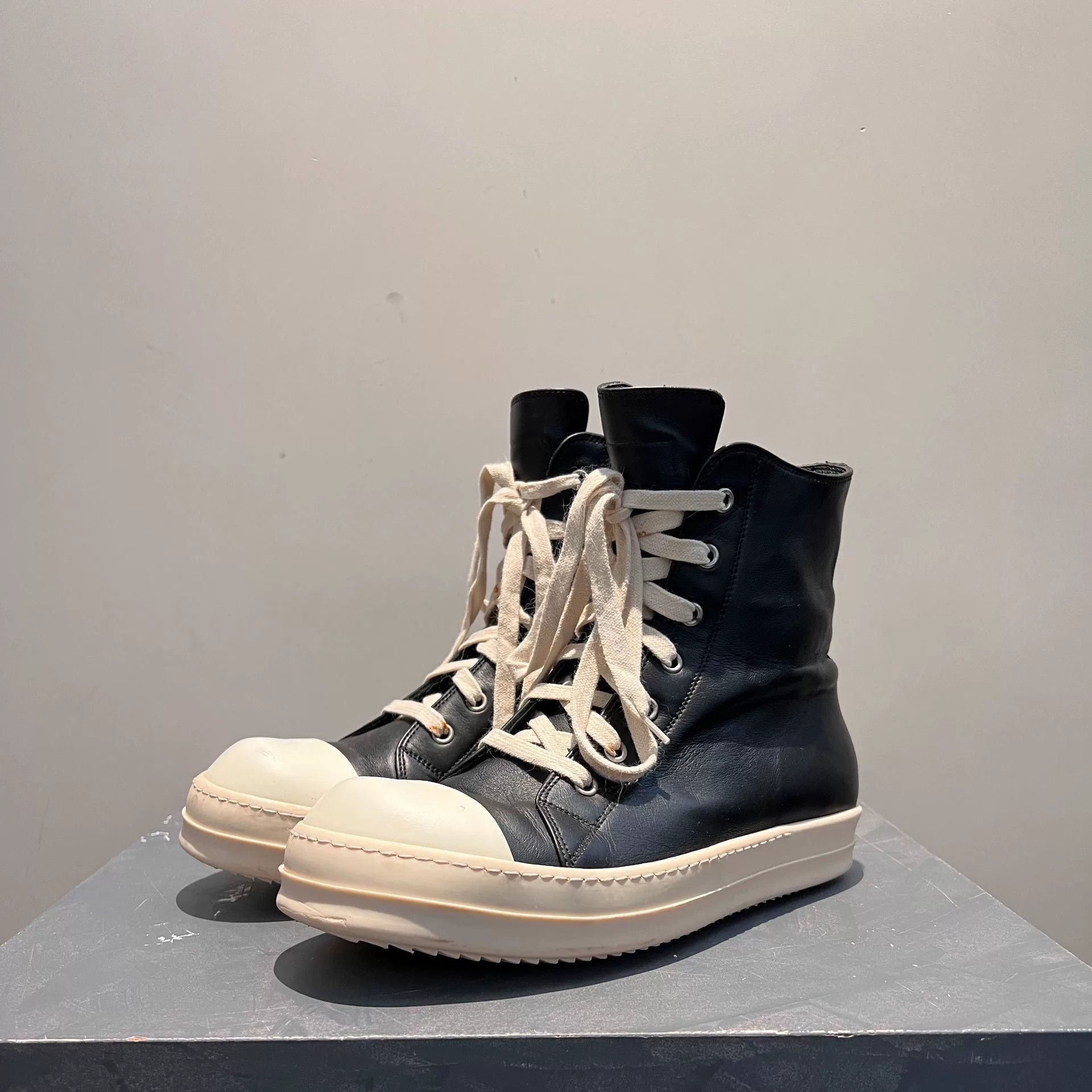 Rick Owens rick owens leather high-top sneakers Size US 5 / EU 37 - 1 Thumbnail