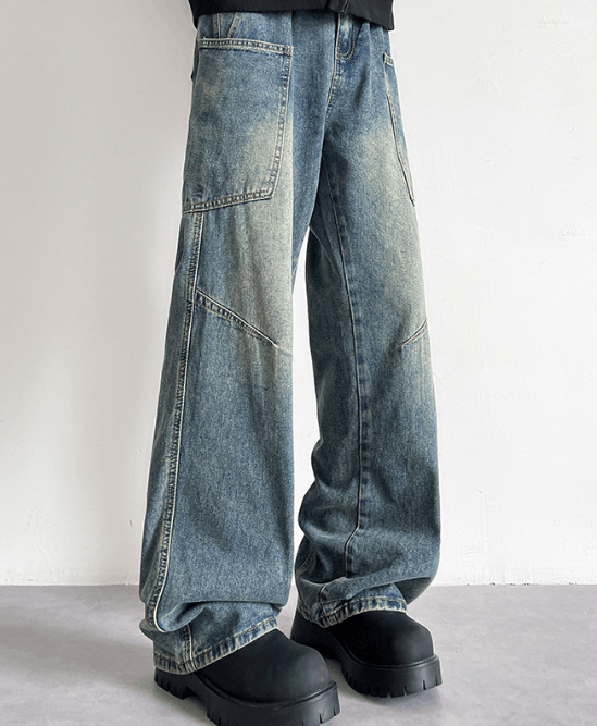 Japanese Brand × Jean Retro distressed loose-fitting trendy washed jeans Size US 32 / EU 48 - 5 Thumbnail