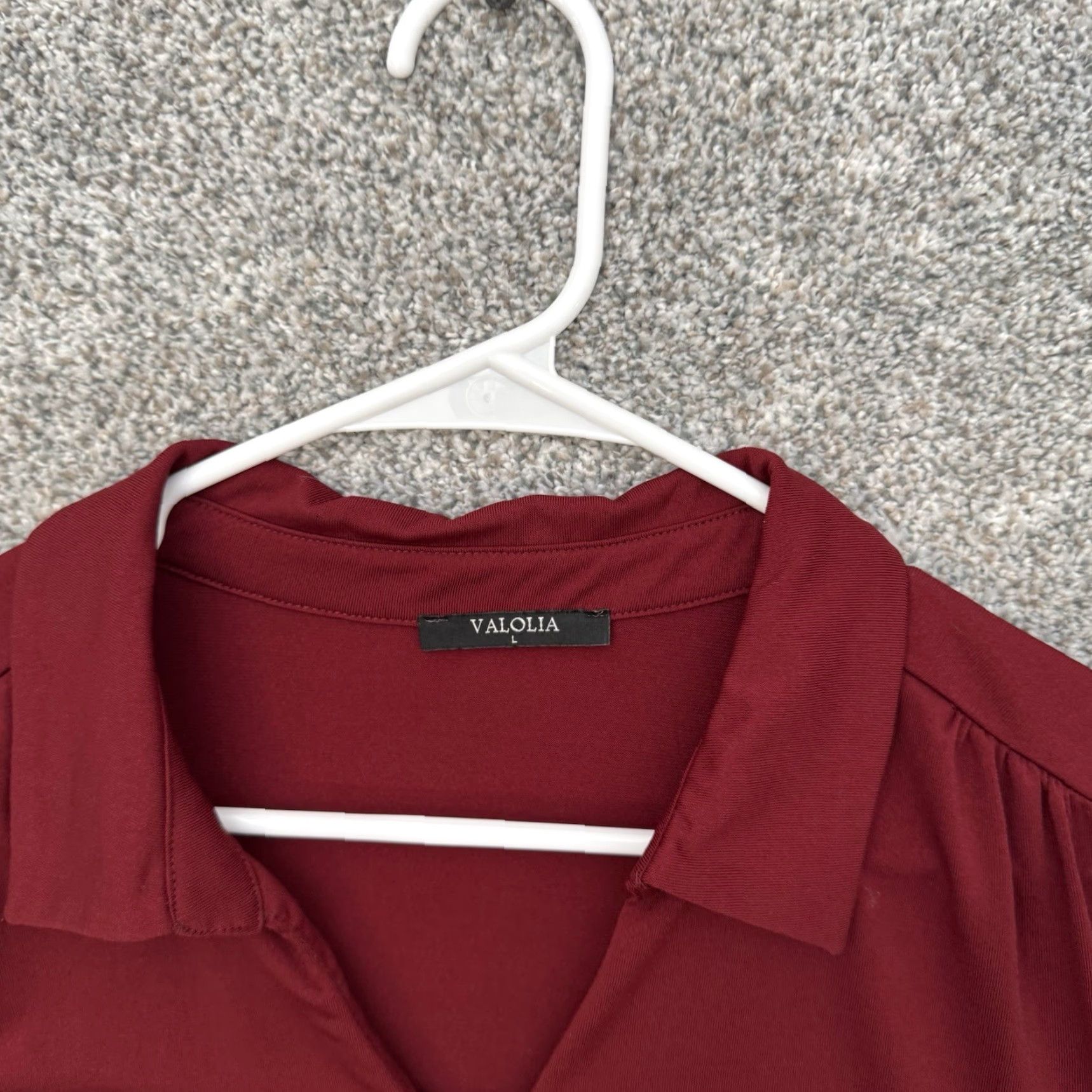 Vintage Business Casual Blouse Large Burgundy O-ring Workwear Office Chic Minimalist Size L / US 10 / IT 46 - 6 Thumbnail