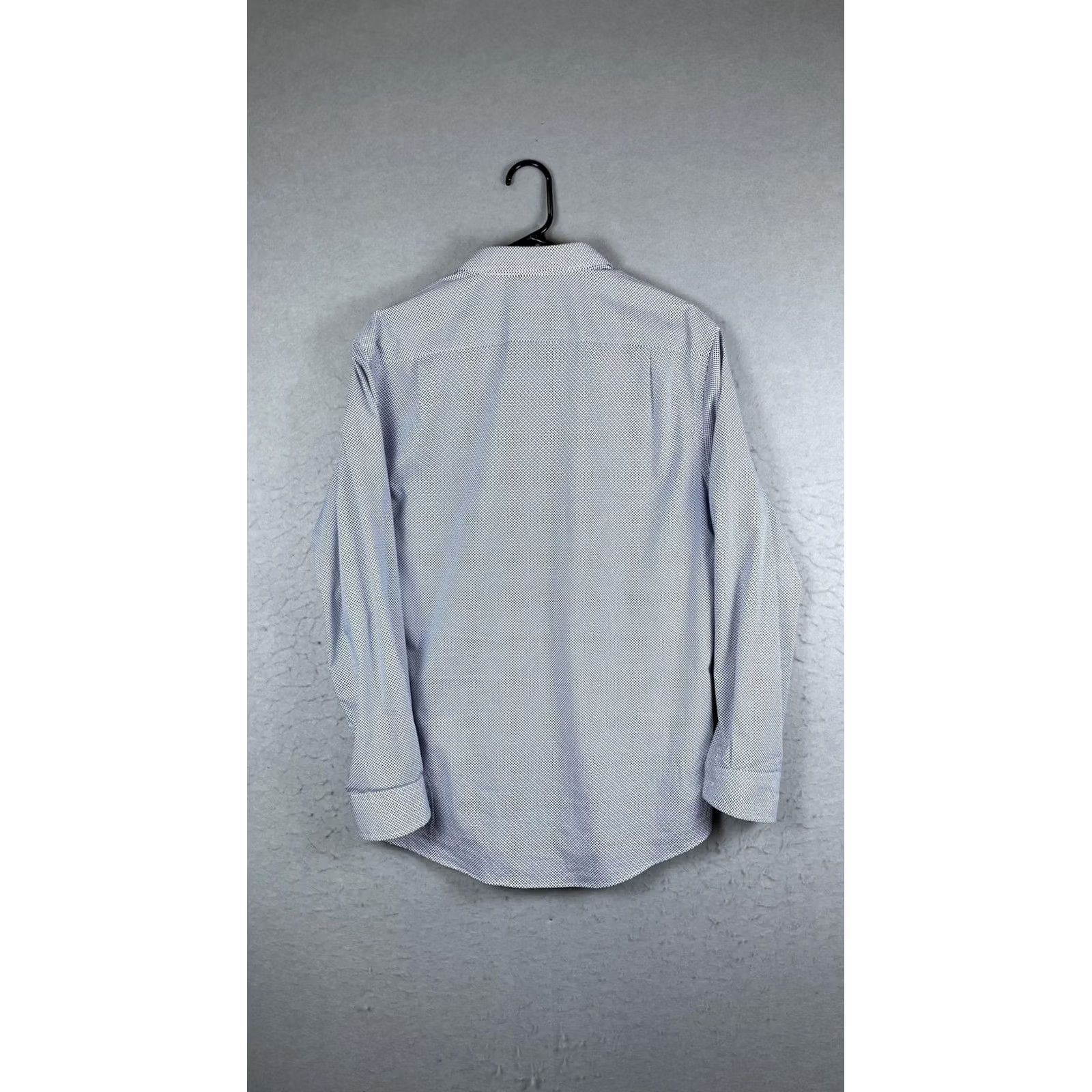 Ben Sherman Ben Sherman Dress Shirt Mens Medium White Blue Micro Dot Stretch Button Down Size 40R - 5 Thumbnail