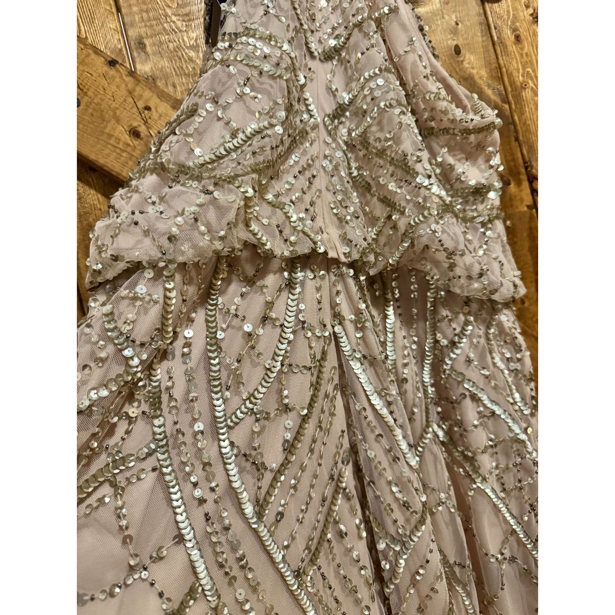 Adrianna Papell NWT Adrianna Papell Halter Fully Beaded Blouson Gown Formal Size M / US 6-8 / IT 42-44 - 2 Thumbnail