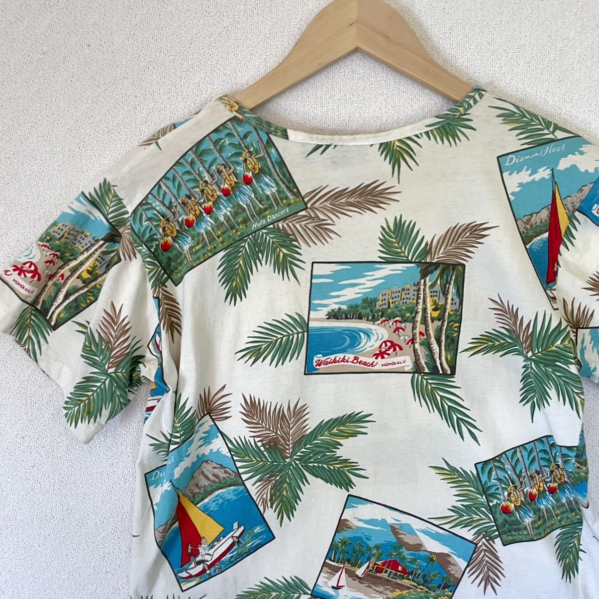 Ralph Lauren Vintage 80s 90s AOP Hawaiian Tropical Postcard Shirt Summer Size US M / EU 48-50 / 2 - 10 Thumbnail