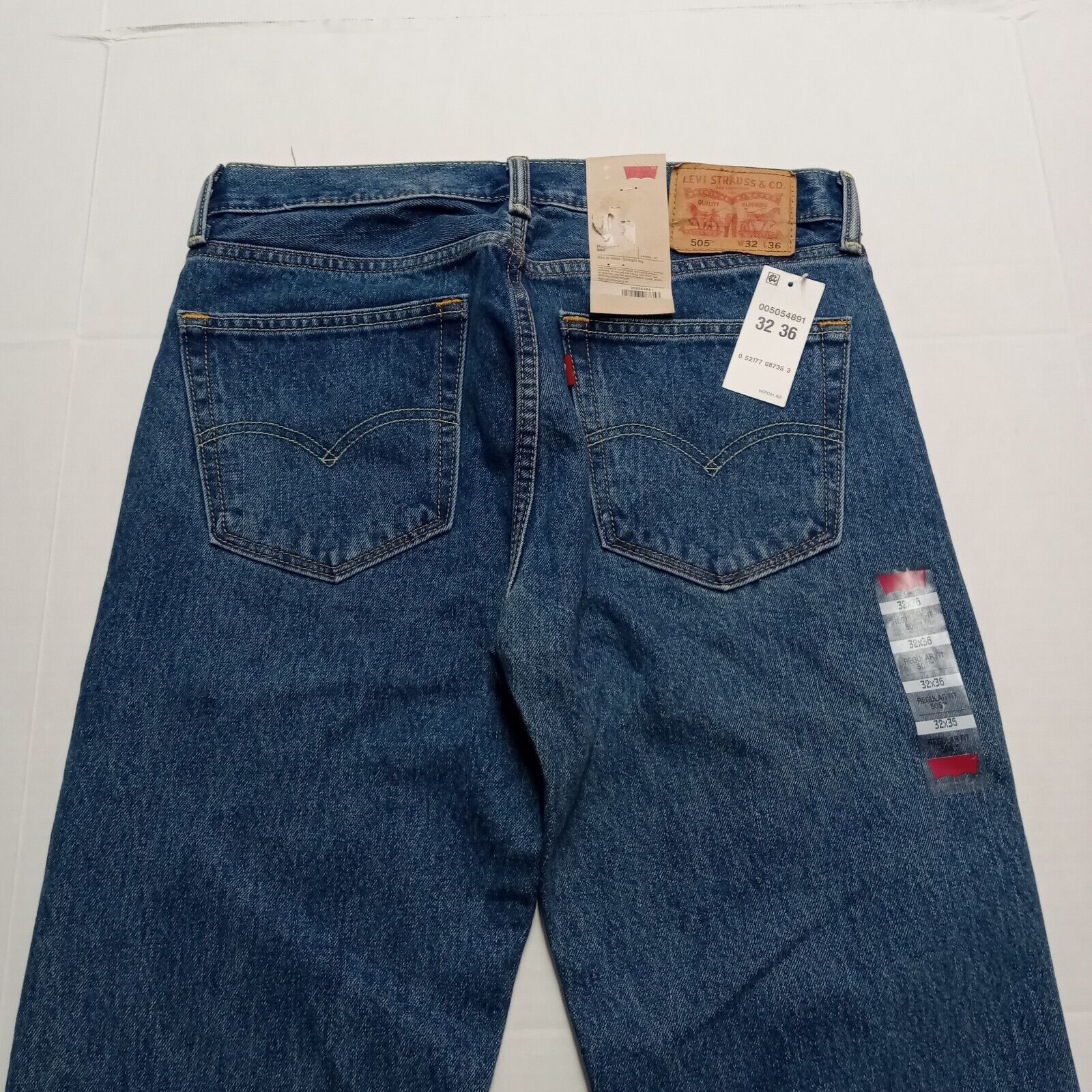 Levi's Levi's 505 Jeans Men's 32x36 Regular Fit Straight Leg Blue Size US 32 / EU 48 - 8 Thumbnail