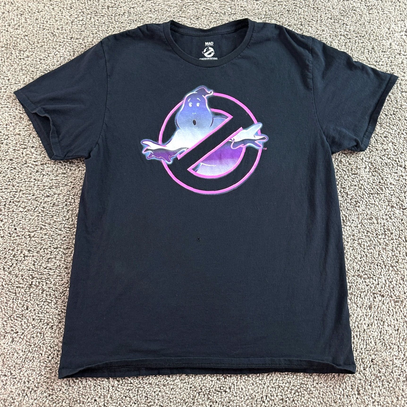 Pinko Ghostbusters Shirt Mens L Black Pink Movie Retro Short Sleeve Casual FLAW Size US L / EU 52-54 / 3 - 2 Thumbnail