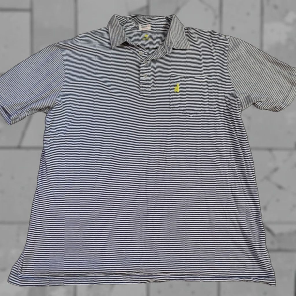 johnnie-O johnnie-O Polo Shirt XL Blue White Striped Pocket 100% Cotton Polo Men XL Blue Striped Pocket 100% Cotton Sports Golf Performance Size US XL / EU 56 / 4 - 1 Thumbnail