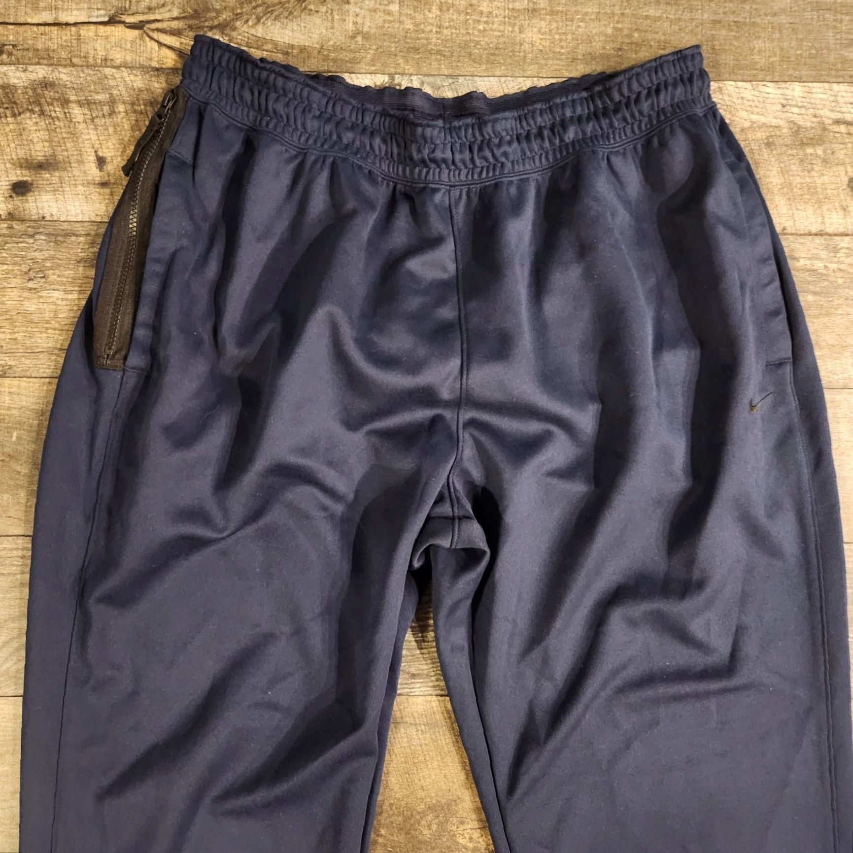 Nike Nike Jogger Pants Mens 2XL Navy Blue Athletic Warm Up Tech Pocket Drawstring Pants Boys? Size US 39 - 3 Thumbnail