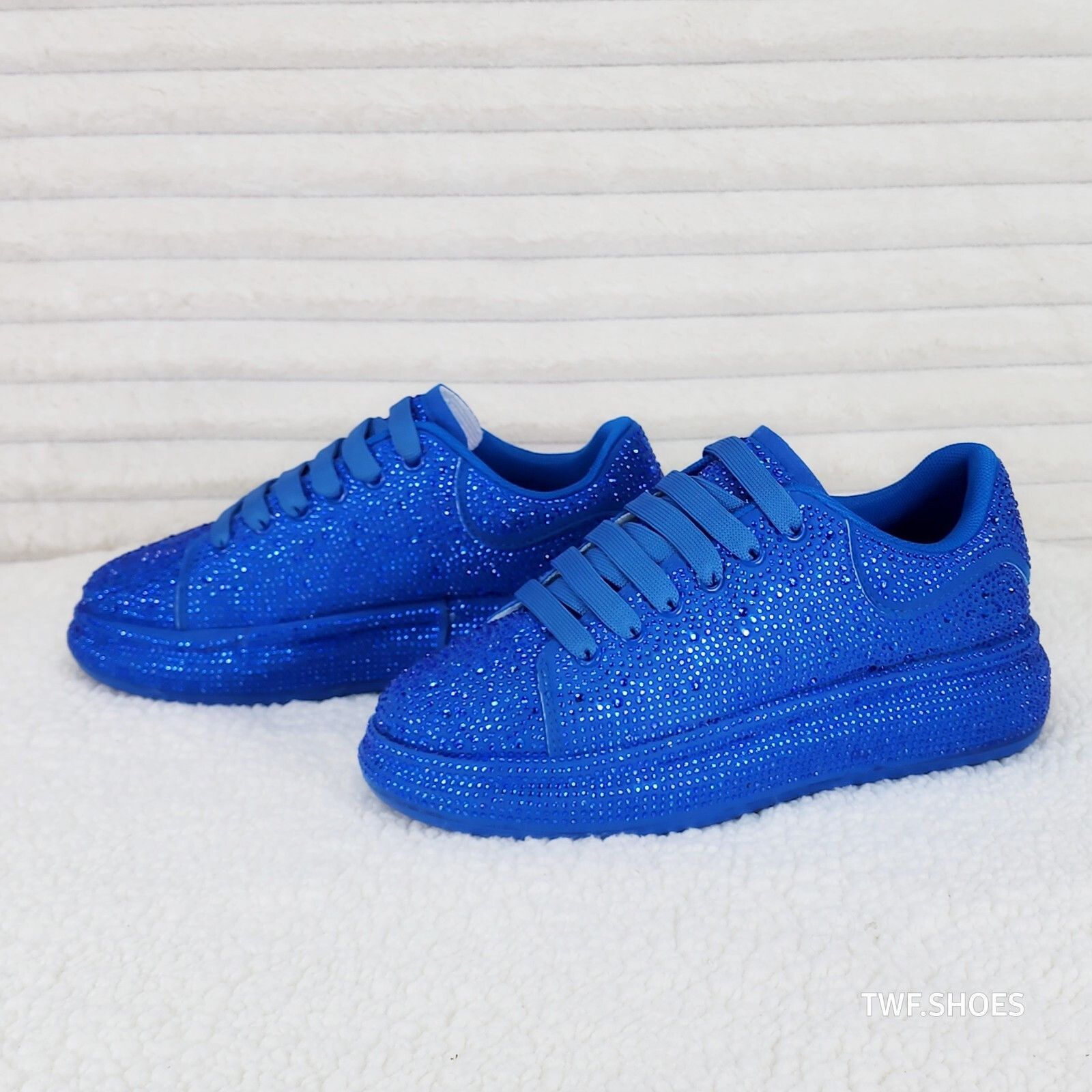 Other Dazzle Cush Iridescent Stone Blue Platform Sneakers Tennis S Size US 7 / IT 37 - 1 Thumbnail