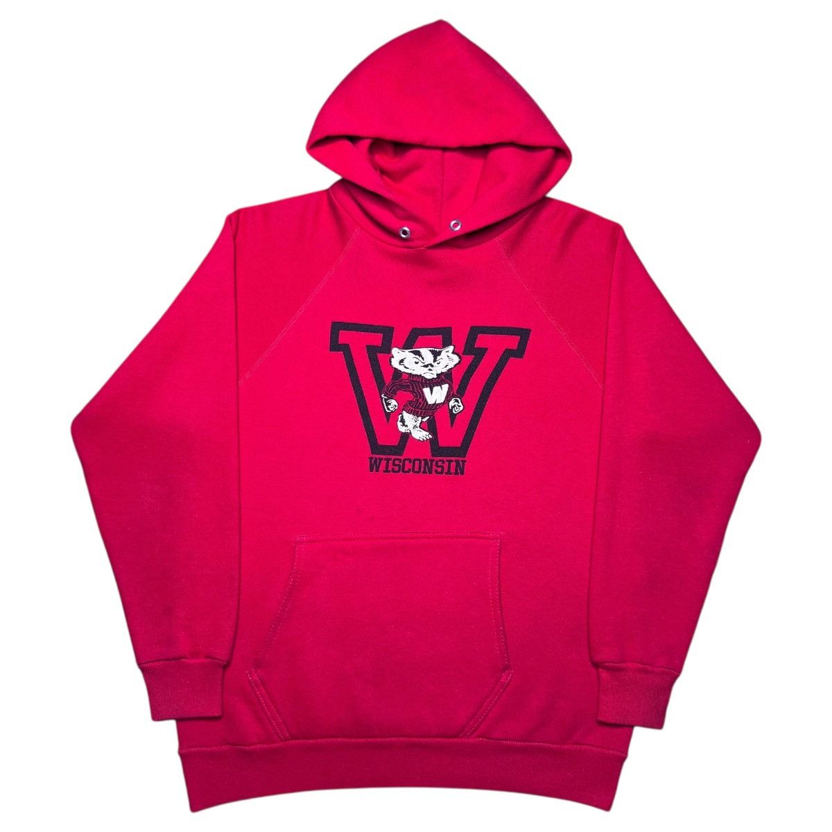 NCAA 1980s NCAA Wisconsin Badgers Artex Spell Out Mascot Hoodie Size US M / EU 48-50 / 2 - 1 Thumbnail