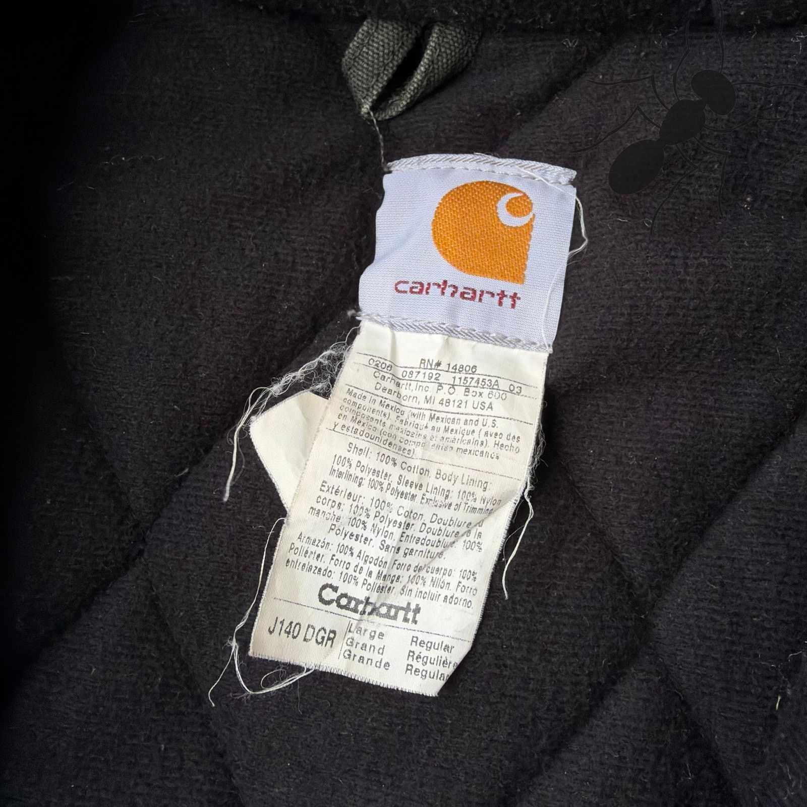 Carhartt J140 DGR green hooded work wear jacket