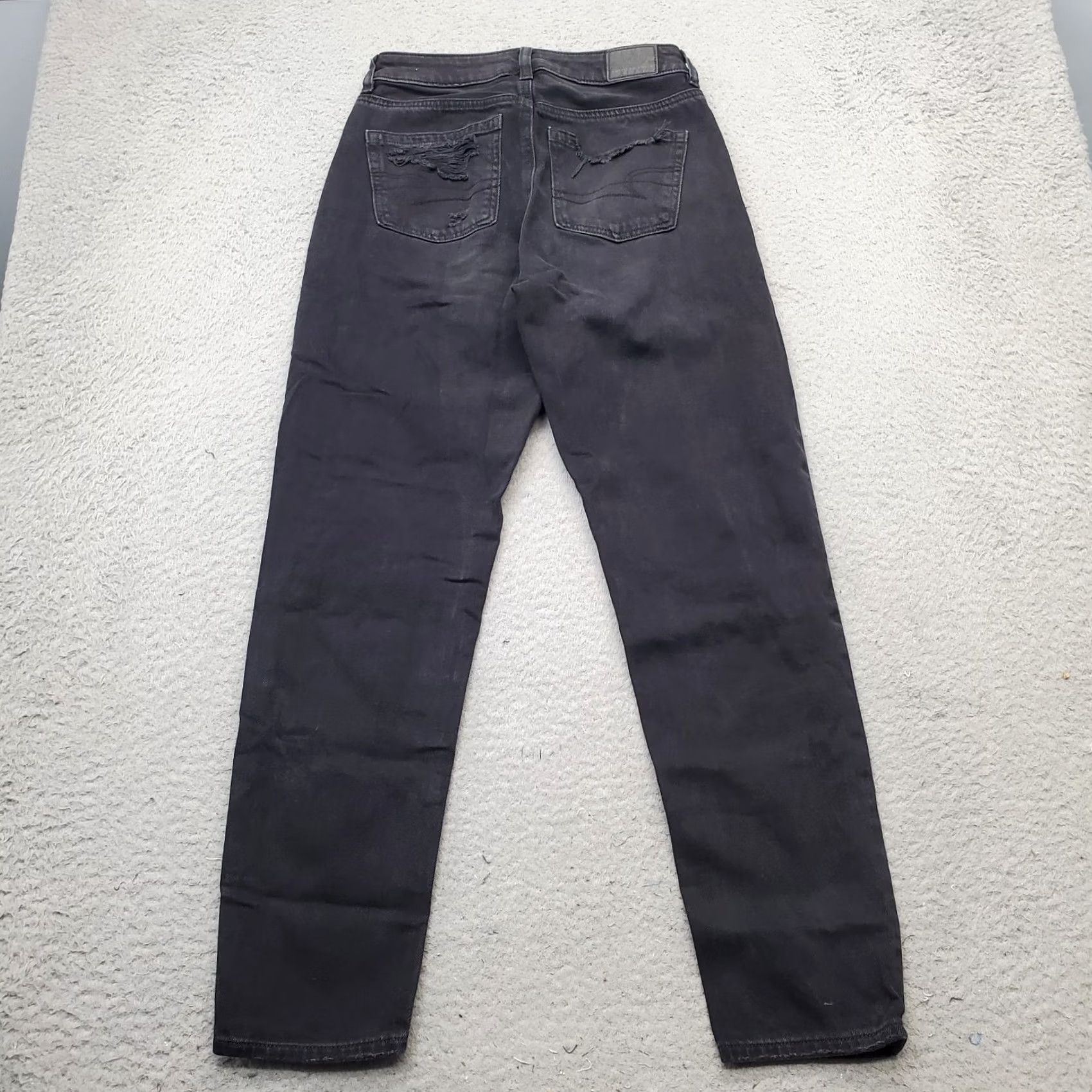 American Eagle Outfitters American Eagle Jeans Womens 0 Black Denim Distressed Dark Wash Casual Skinny Leg Jeans Size 25" / US 0 / IT 36 - 2 Thumbnail