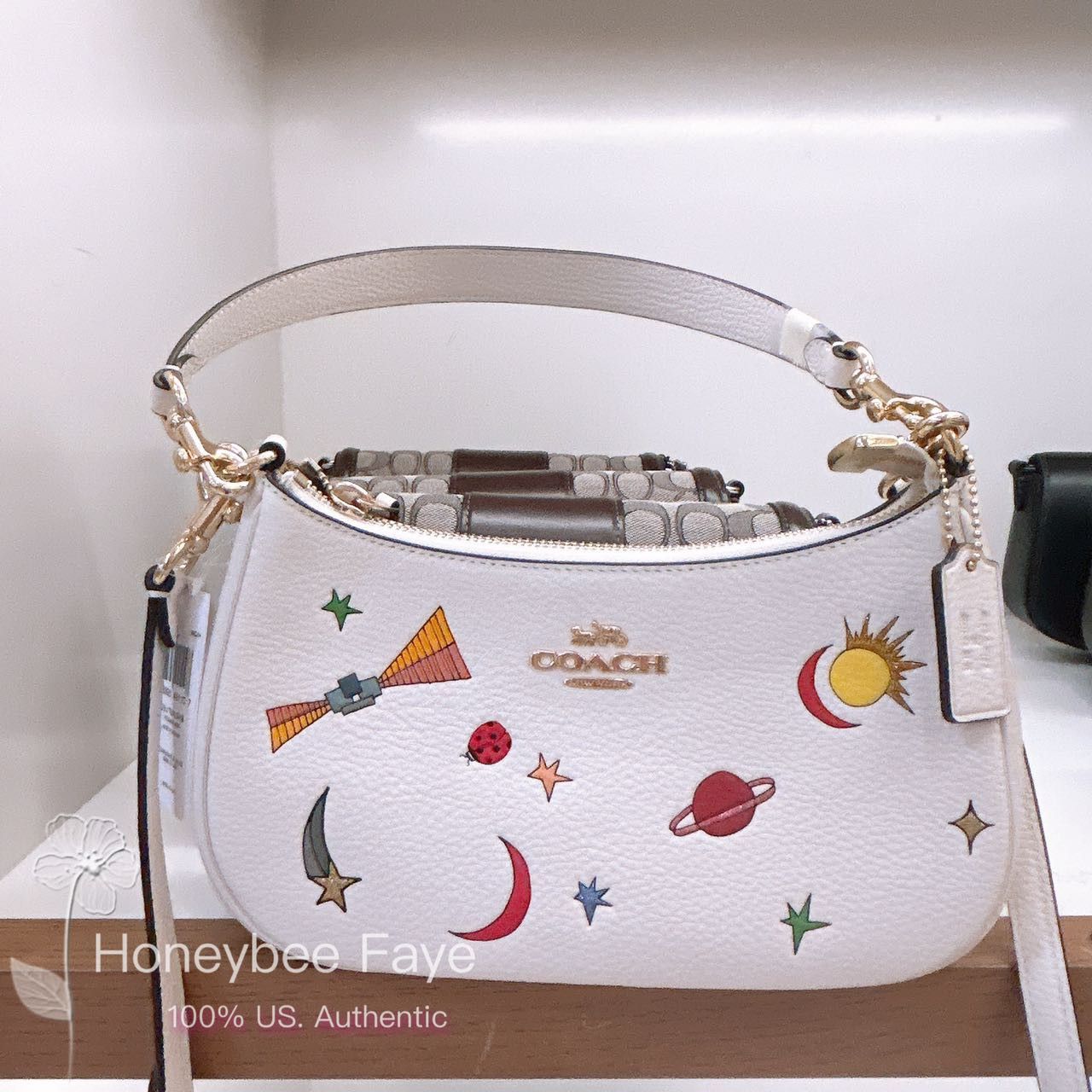 Coach Observed By Us Teri Shoulder Bag In Leather With Print CU388 Size ONE SIZE - 4 Thumbnail