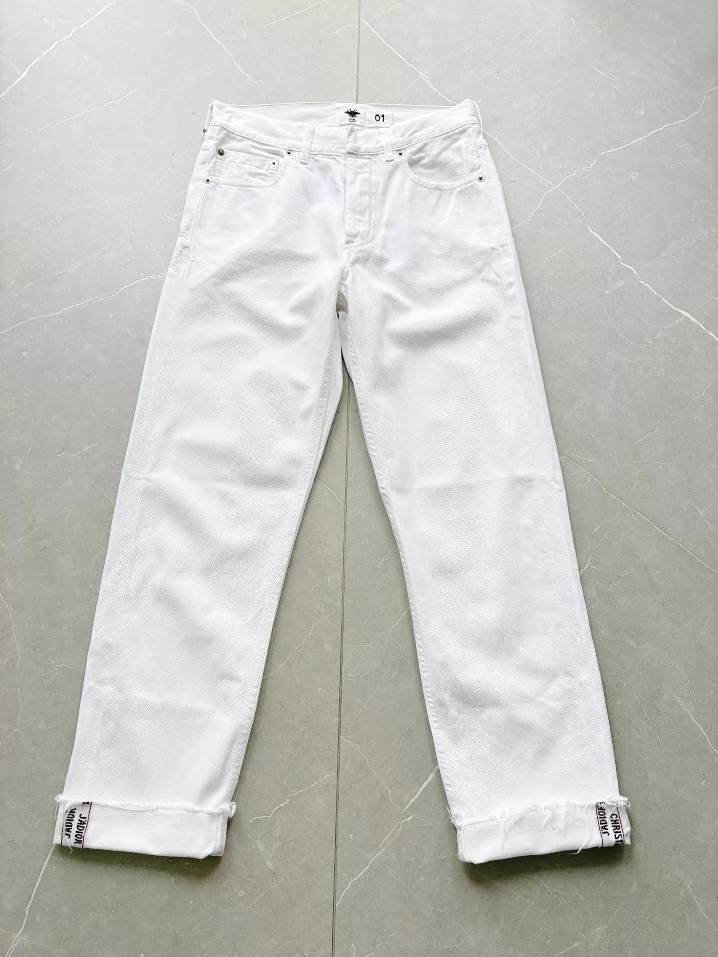 Dior Dior White Straight Leg Cuffed Jeans 32 Size 24" / US 00 / IT 34 - 2 Thumbnail