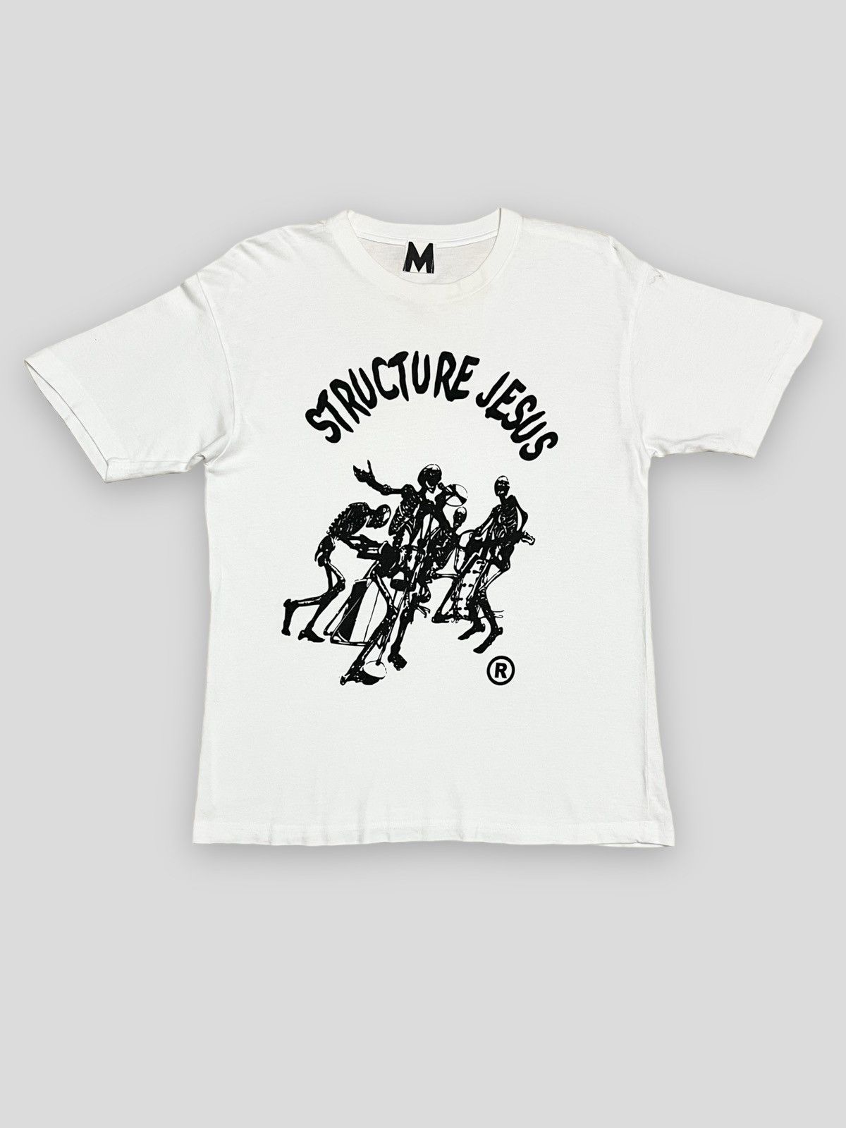 image of Beauty Beast x Vintage Send Offer Vintage Japan M Anarchy Structure Jesus Tee in White (Size Small)