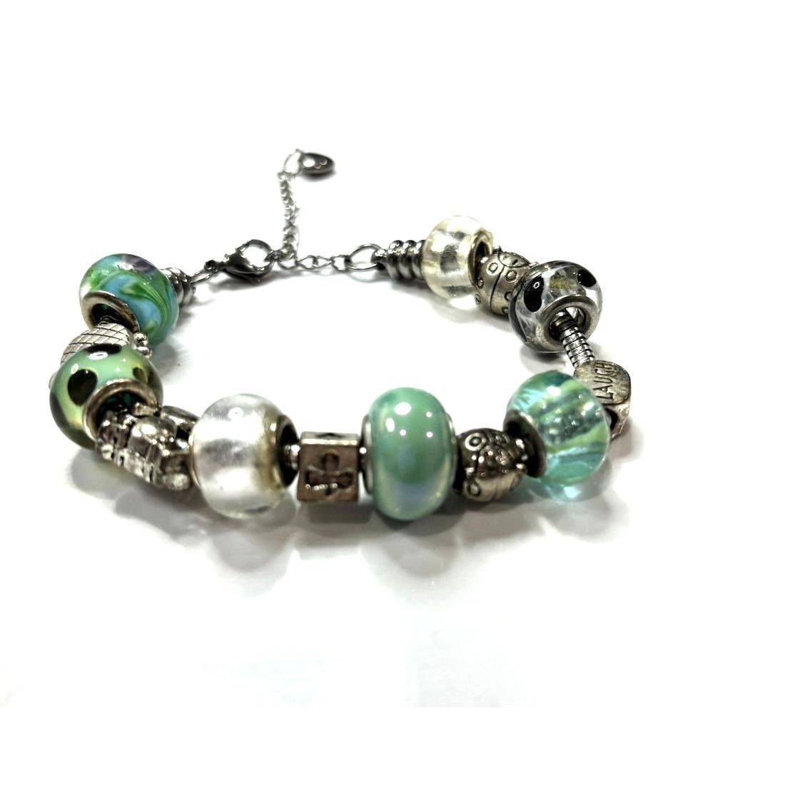 Other EUROPEAN BEADS Women's Blue Themed Silver Charms Bracelet Size ONE SIZE - 1 Thumbnail