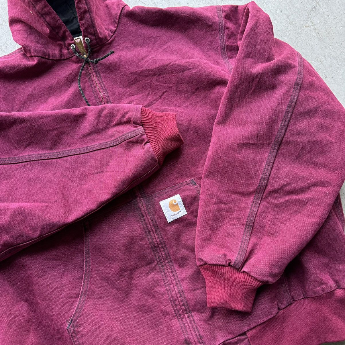 Carhartt × Vintage Vintage Carhartt Purple Faded Distressed Jacket Hooded Size US XXL / EU 58 / 5 - 3 Thumbnail