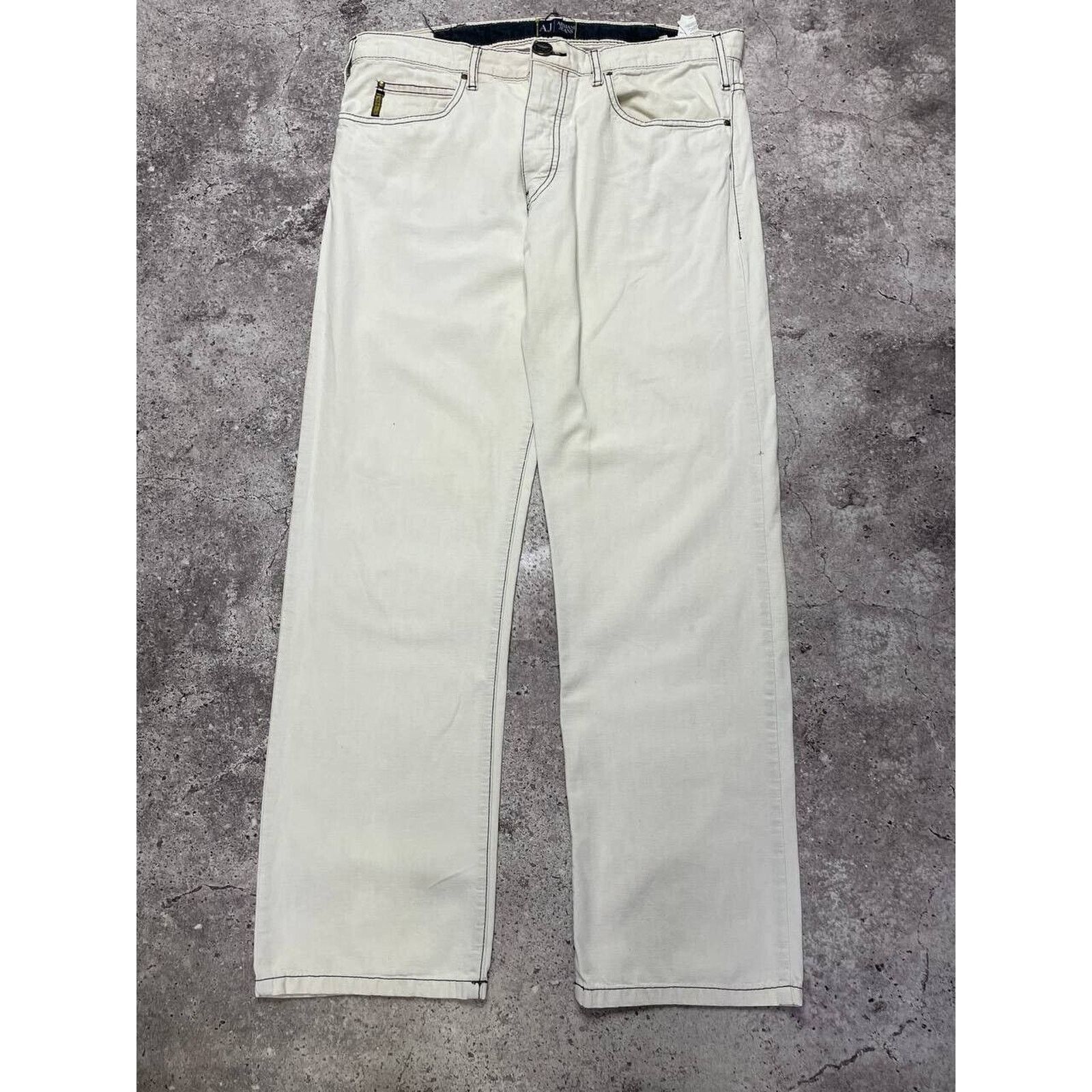 Armani × Vintage Vintage Armani Jeans White Denim Pants Size 36 Straight Fit Size US 36 / EU 52 - 1 Thumbnail