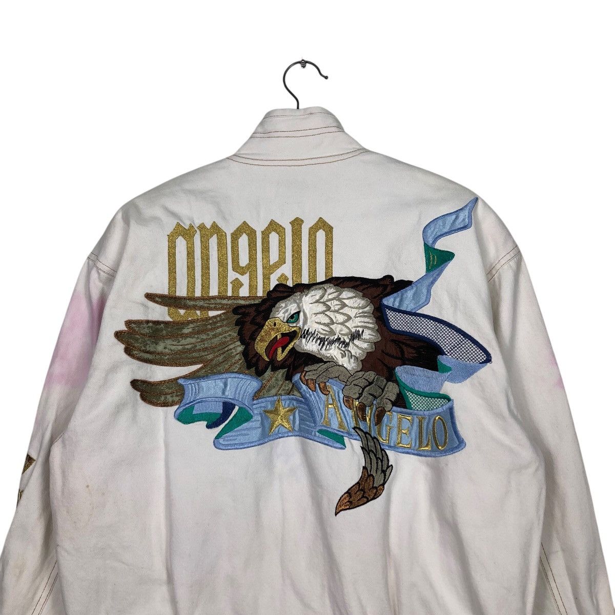 Japanese Brand × Vintage 📌Vintage Bomber Jacket Angelo Embroidered Big Logo Size US L / EU 52-54 / 3 - 10 Thumbnail