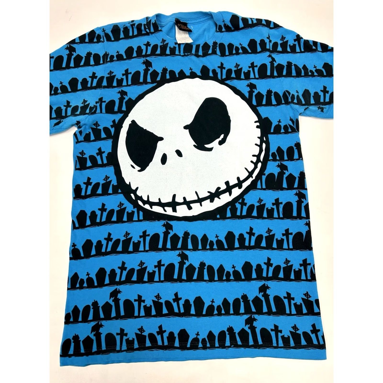 Disney Disney The Nightmare Before Christmas Jack Skellington Face AOP Shirt Small Blue Movie 2000s Y2K Unisex Adults Size US S / EU 44-46 / 1 - 4 Thumbnail