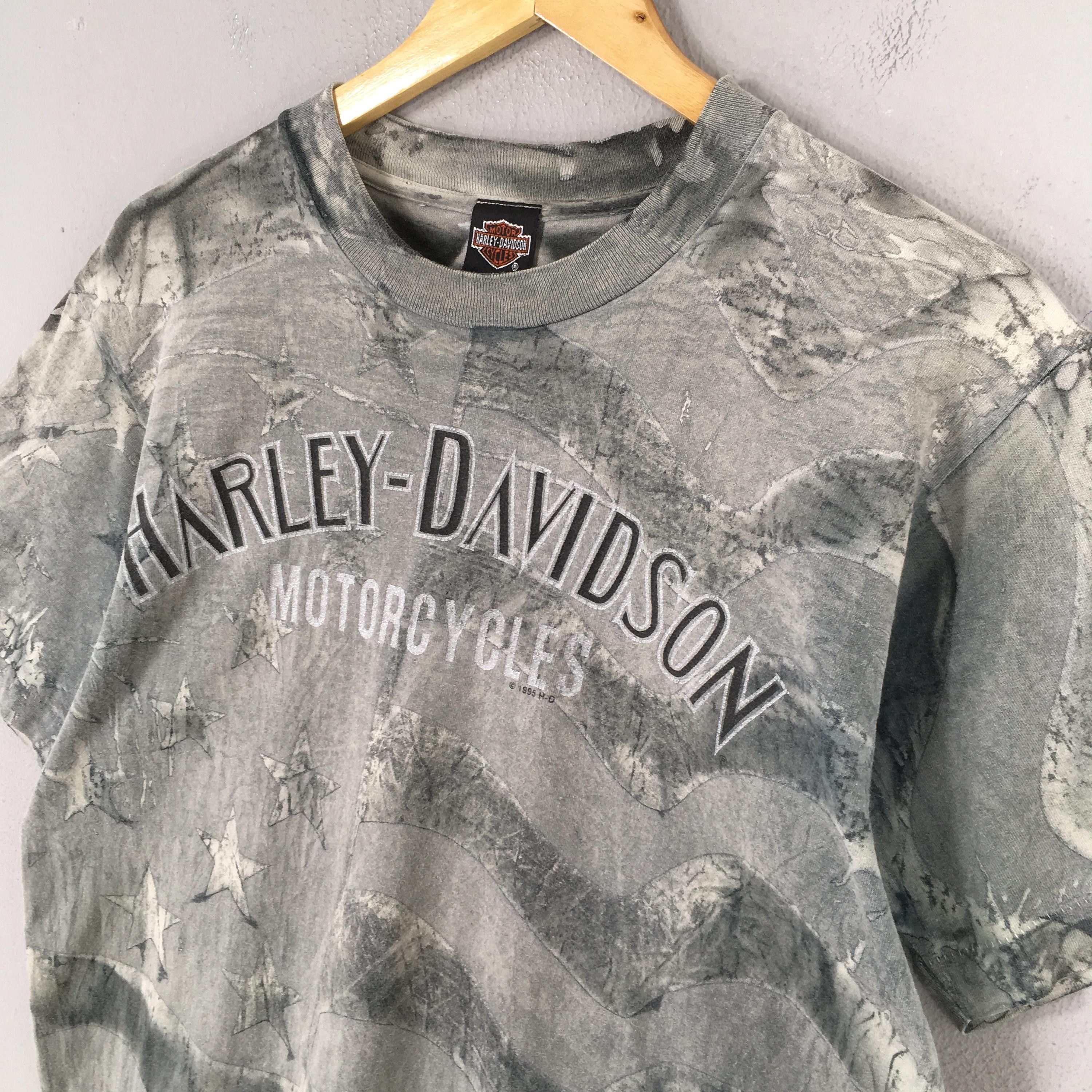 Harley Davidson 90s Harley Davidson American Flag Dyed T shirt Medium Size US M / EU 48-50 / 2 - 3 Thumbnail