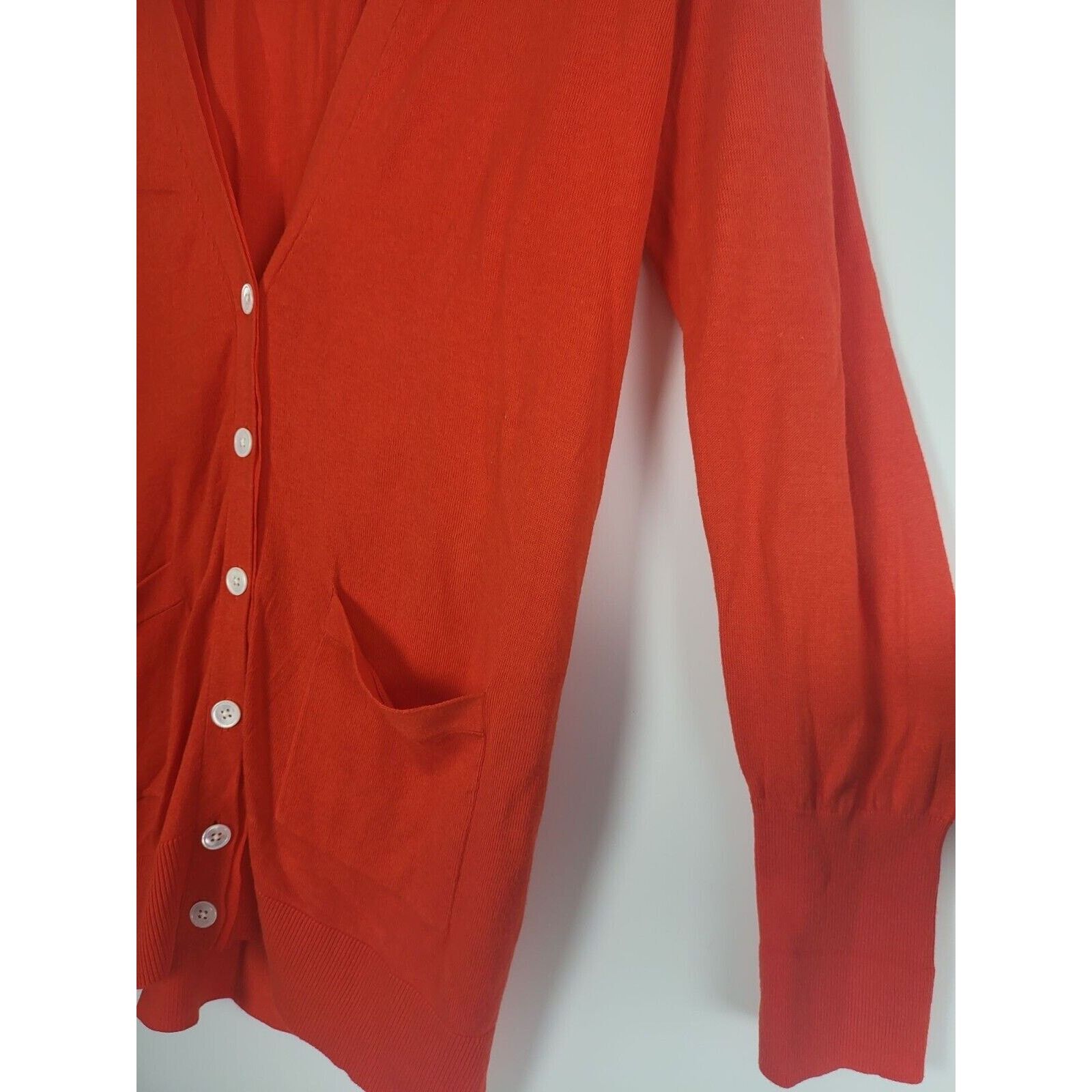 Tommy Bahama Tommy Bahama Cardigan S/P Womens Orange Long Sleeve Pockets Size S / US 4 / IT 40 - 6 Thumbnail