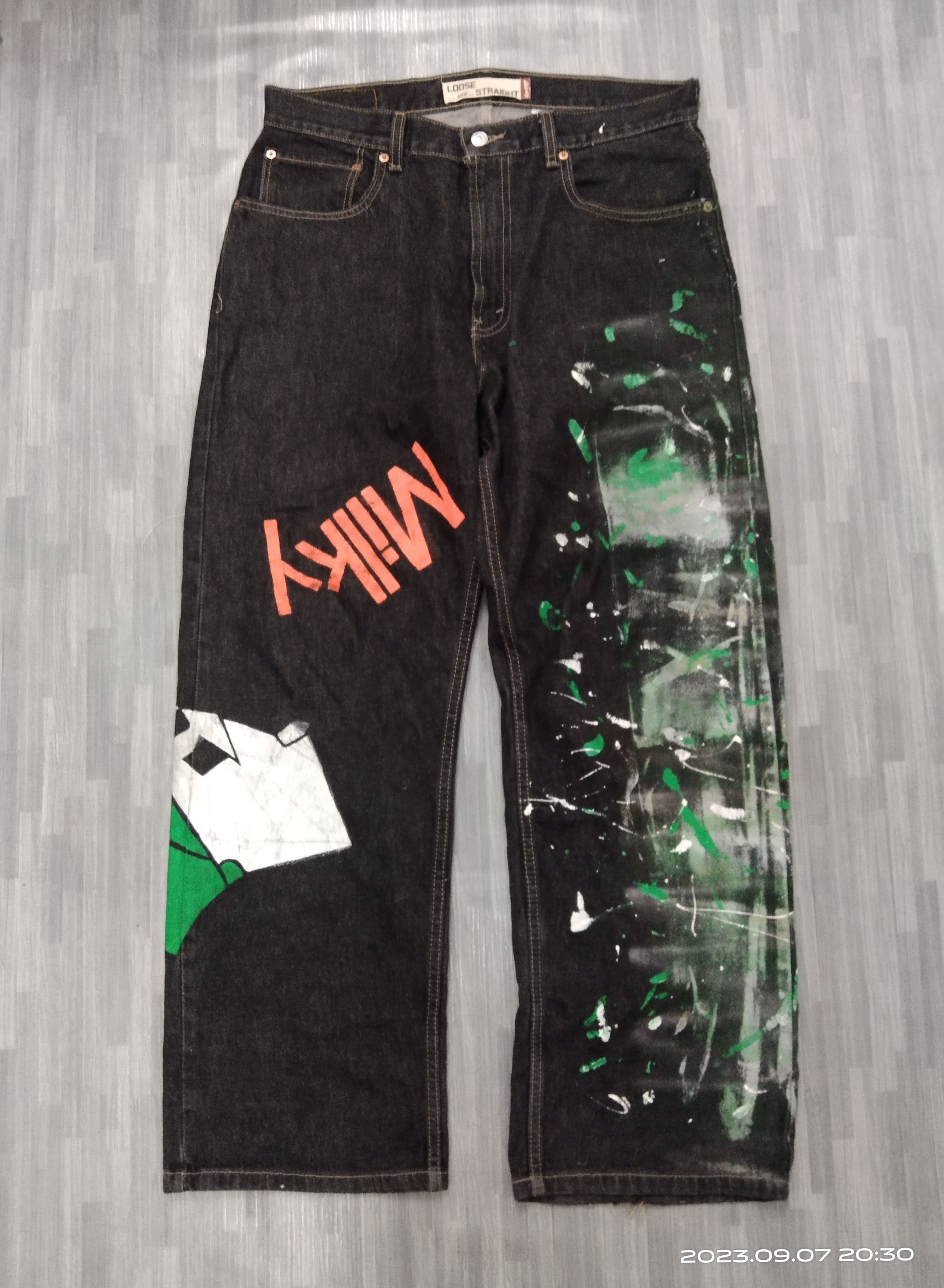 Levi's LEVIS LOOSE SICK SPLATTER DENIM PANTS Size US 34 / EU 50 - 2 Thumbnail