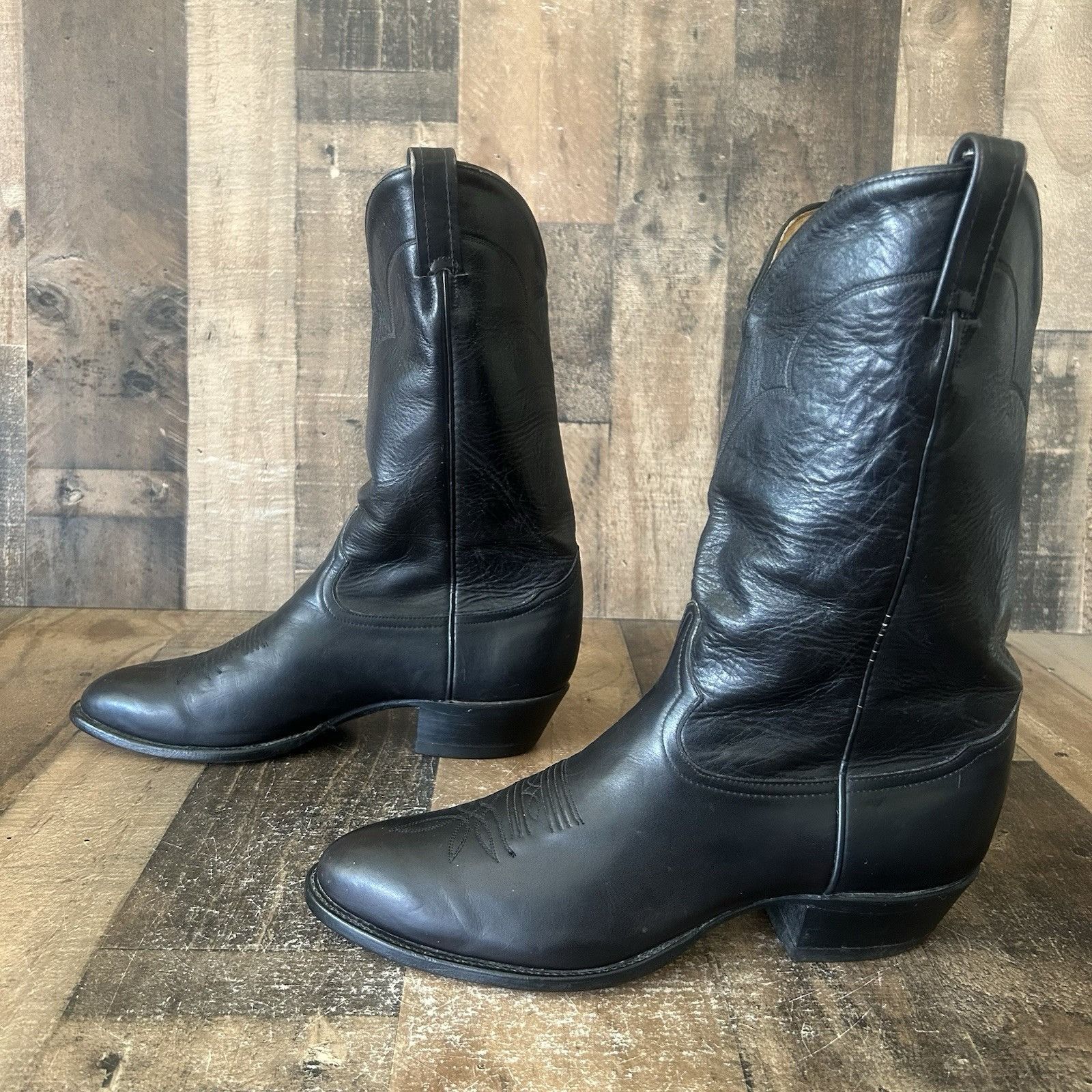 Tony Lama Tony Lama Vintage Black Western Cowboy Boots Mens 11.5 B Size US 11.5 / EU 44-45 - 11 Thumbnail