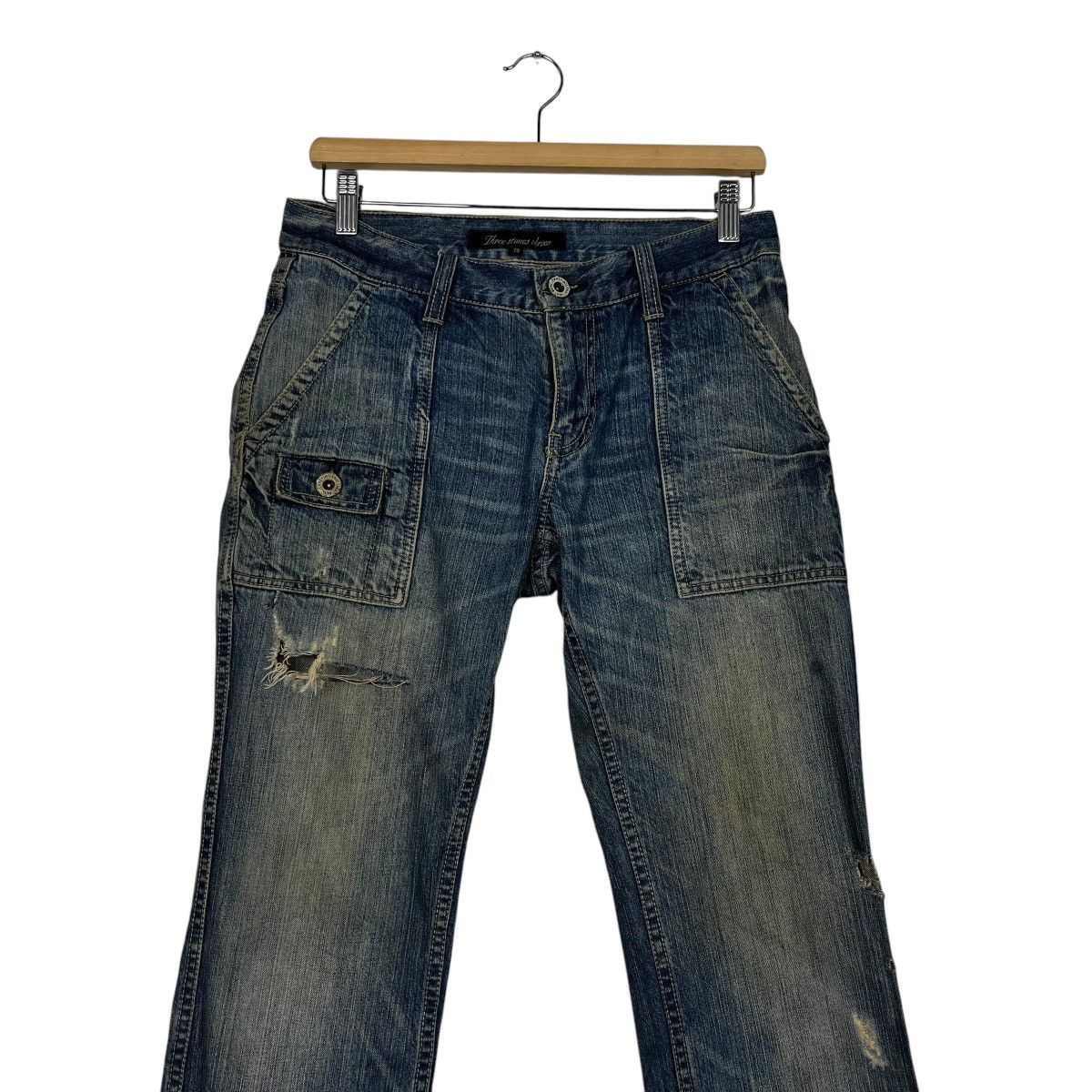Japanese Brand Vintage Three Stone Throw Distressed Bush Pants Size 30" / US 8 / IT 44 - 3 Thumbnail