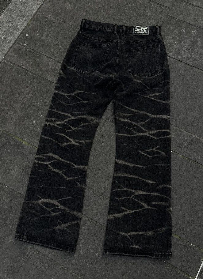 Japanese Brand × Vintage Retro fashion wavy print flared punk jeans pants Size US 33 - 6 Thumbnail