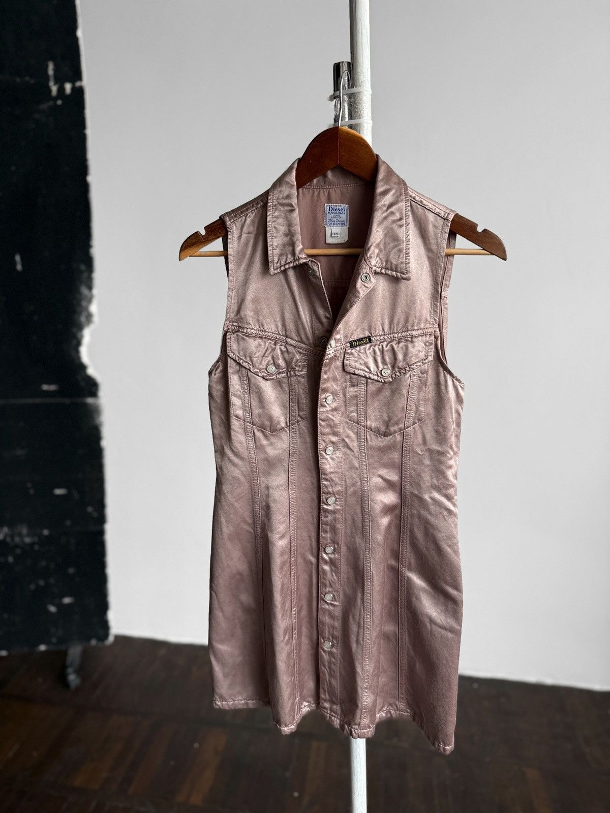 Diesel Diesel Females Vintage Y2K Mini Dress Metallic Pink Bronze Size M / US 6-8 / IT 42-44 - 1 Thumbnail