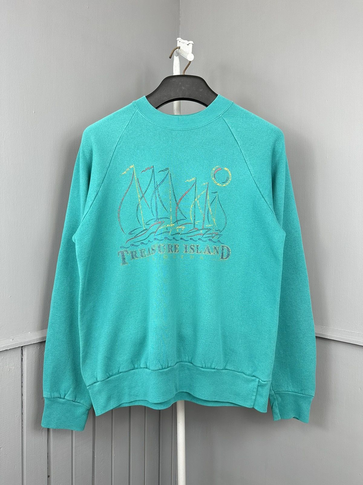 Vintage 90s Oneita Florida Treasure Island Vintage Sweatshirt Size US L / EU 52-54 / 3 - 2 Thumbnail