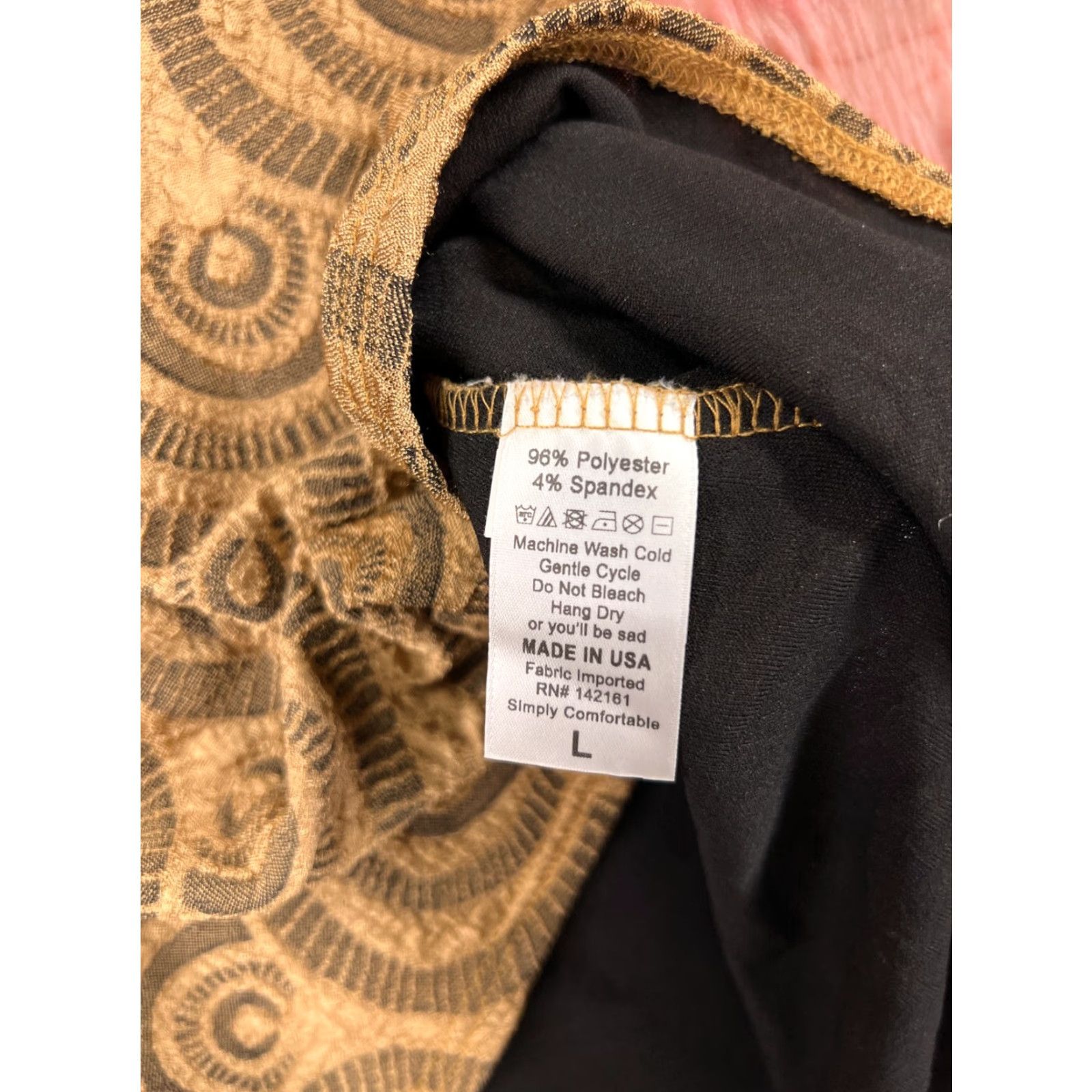 Vintage LuLaRoe Cardigan Women’s Large Lightweight Gold Black Pattern USA Made USA Size L / US 10 / IT 46 - 4 Thumbnail
