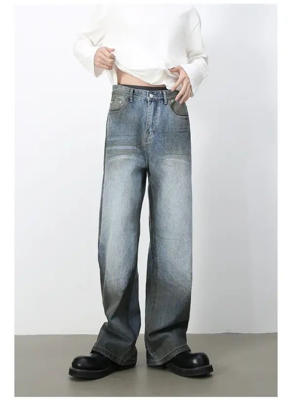 VIBE American street retro straight-leg distressed wide-leg jeans Size US 32 / EU 48 - 2 Thumbnail