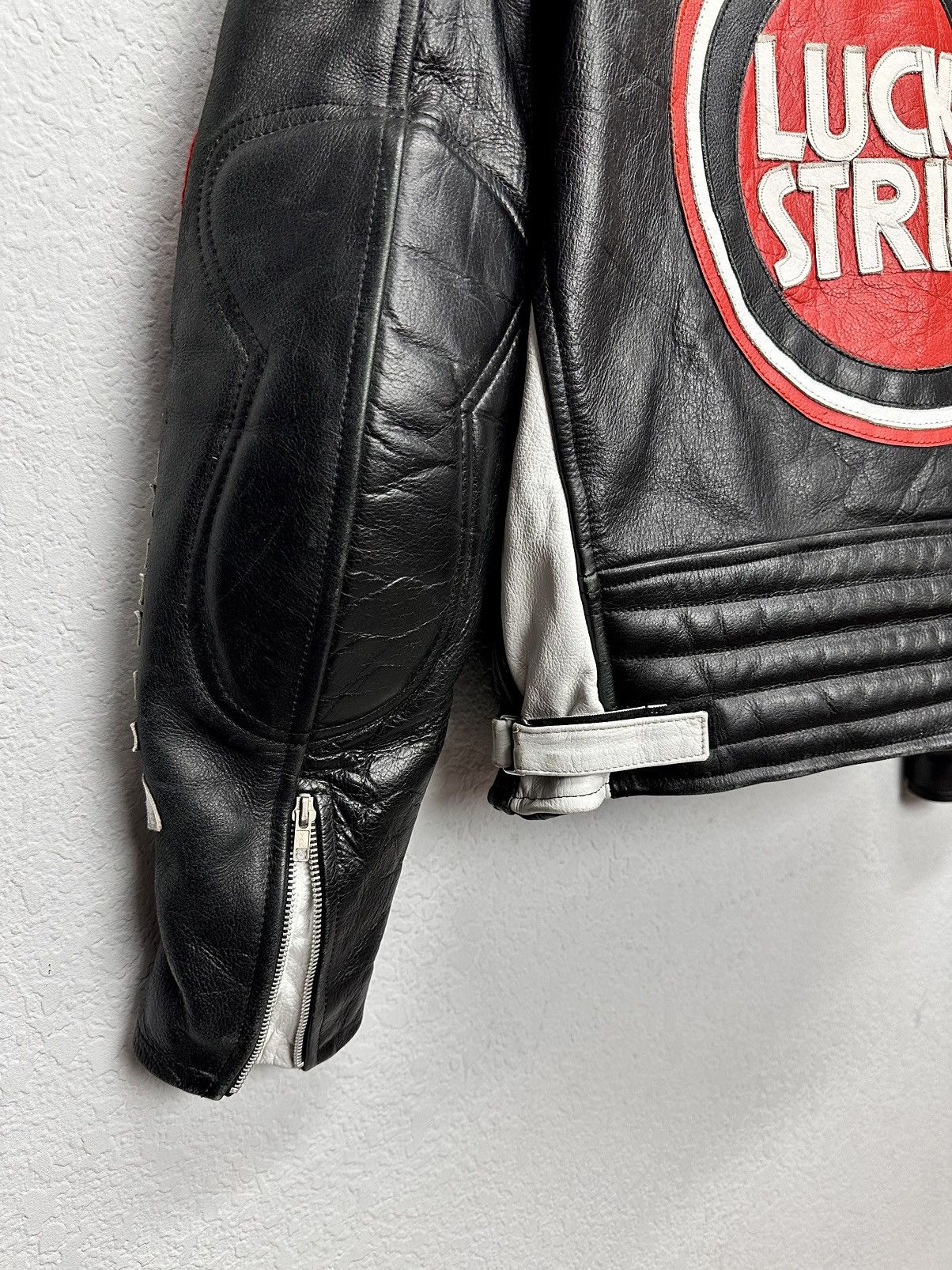 Marlboro Vintage Lucky Strike Red bull F-1 Moto Leather Biker Jacket Size US M / EU 48-50 / 2 - 12 Thumbnail