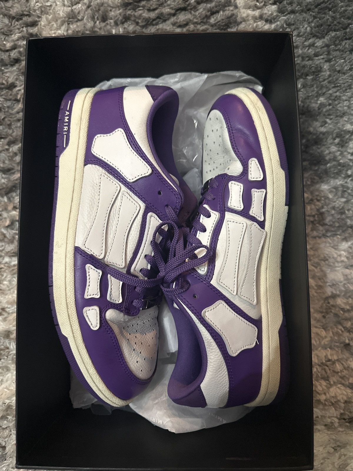 Amiri Amiri skel top low size 44 Purple and white Size US 11 / EU 44 - 1 Thumbnail