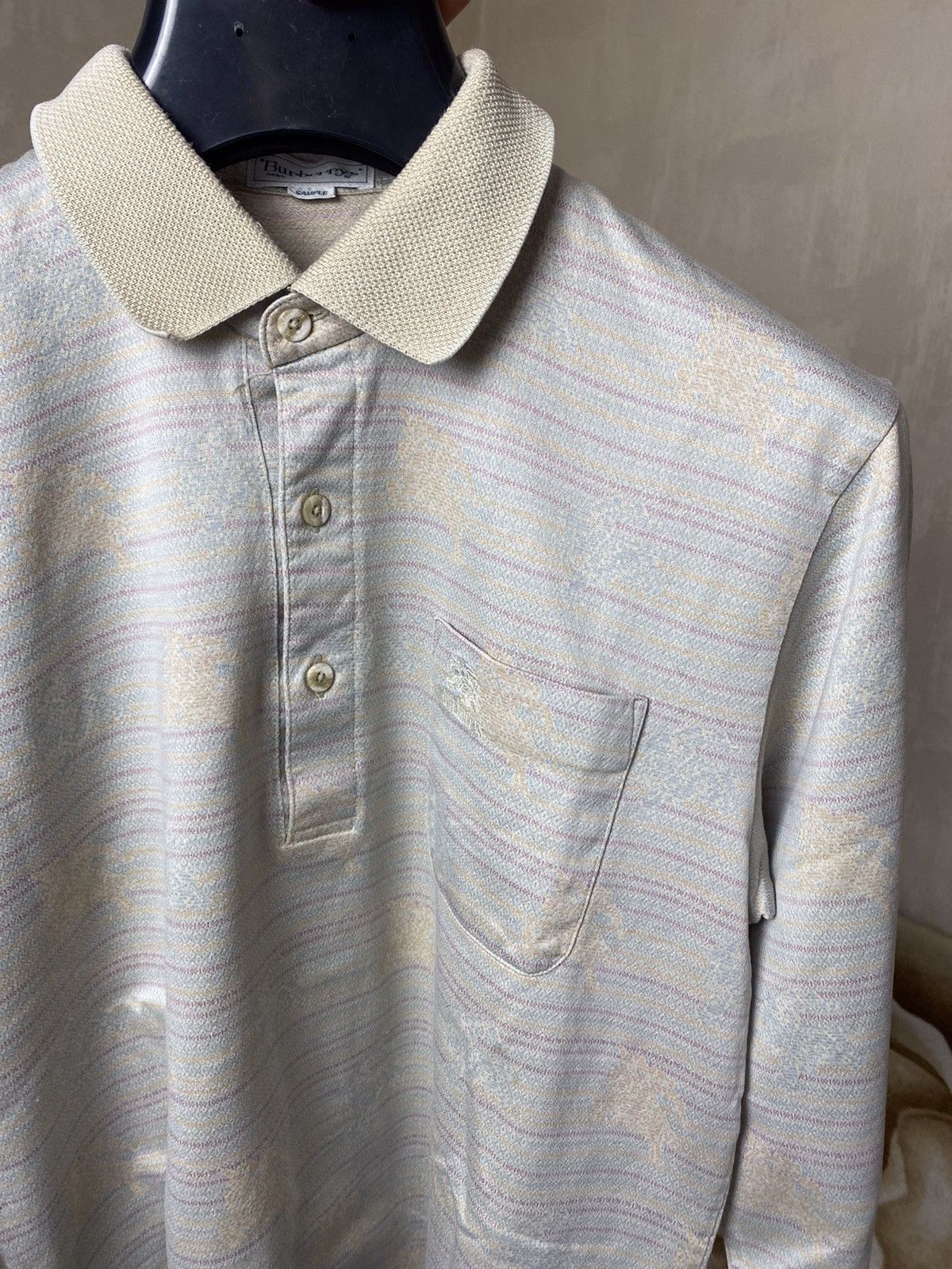Burberry 🔥 90s Burberrys Rare Monogram Polo Long Sleeve Shirt Rugby Size US S / EU 44-46 / 1 - 3 Thumbnail
