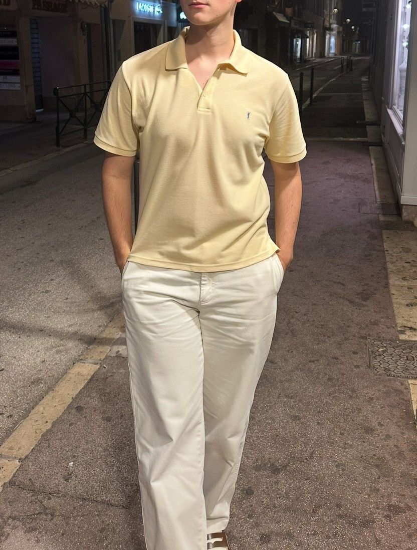 Saint Laurent Paris Saint Laurent YSL polo shirt ( yellow ) Size US L / EU 52-54 / 3 - 6 Thumbnail