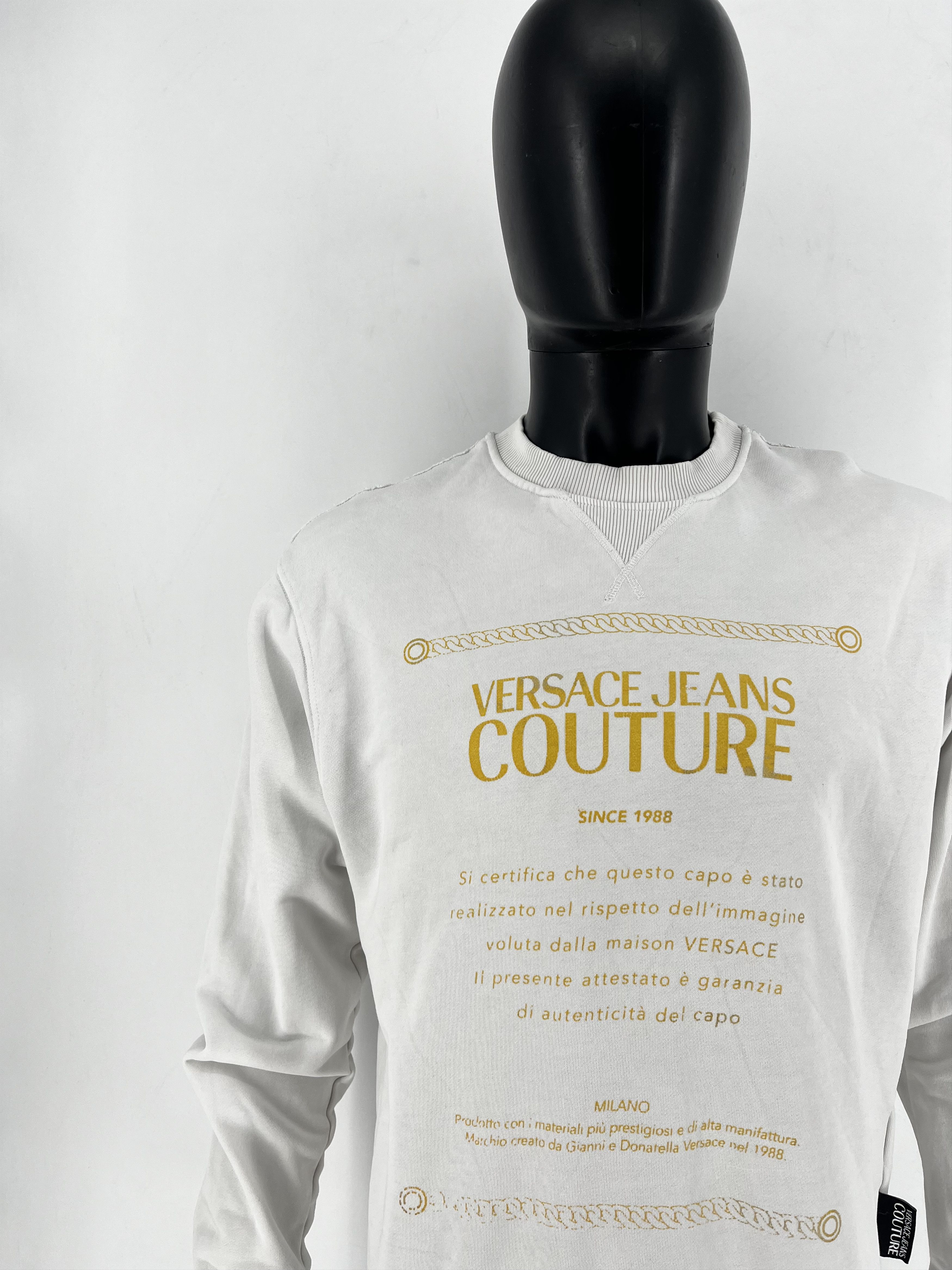 Versace Versace Jeans Couture Men's White Gold Logo Hooded Size US S / EU 44-46 / 1 - 6 Thumbnail